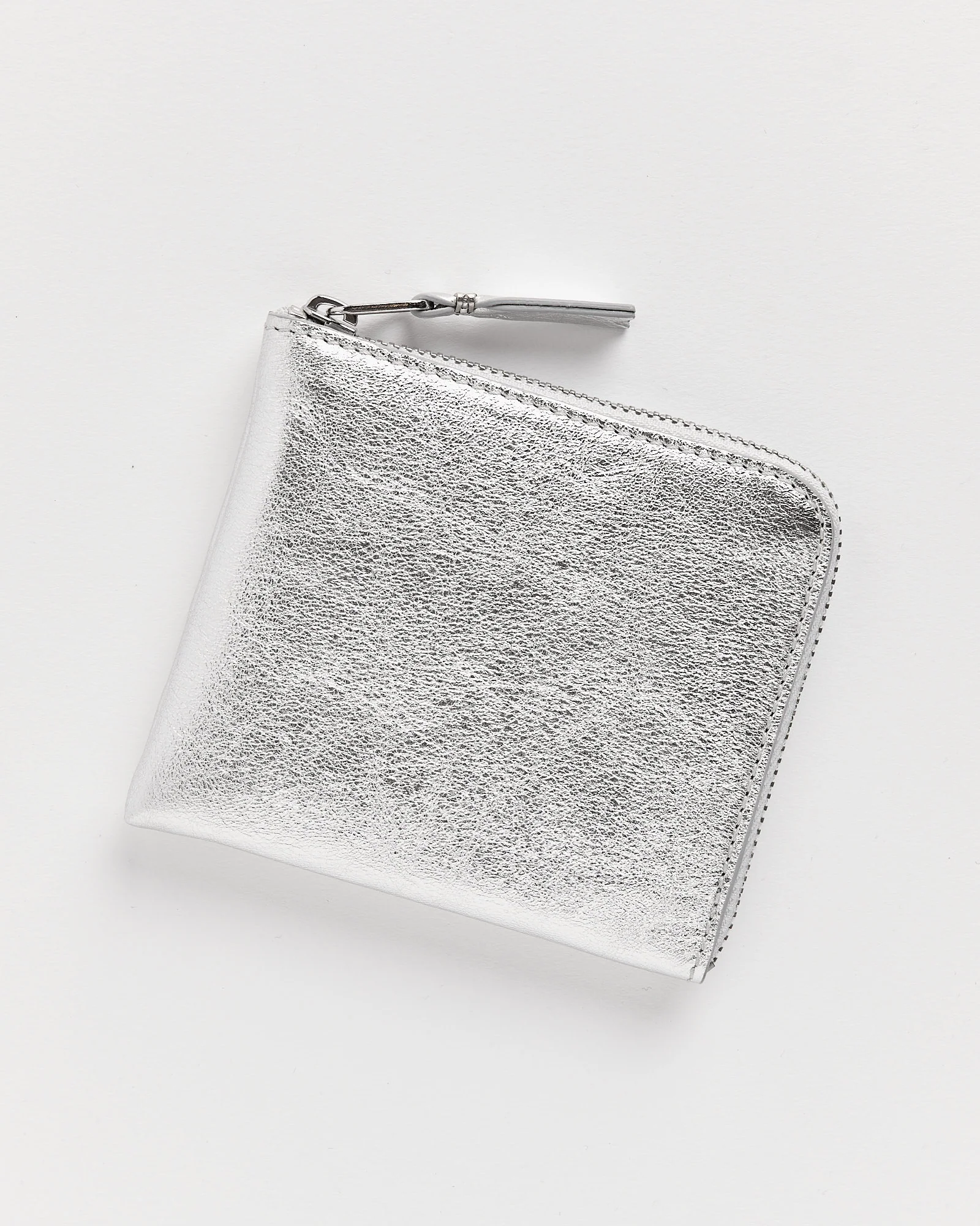 Classic Half Zip Wallet in Silver