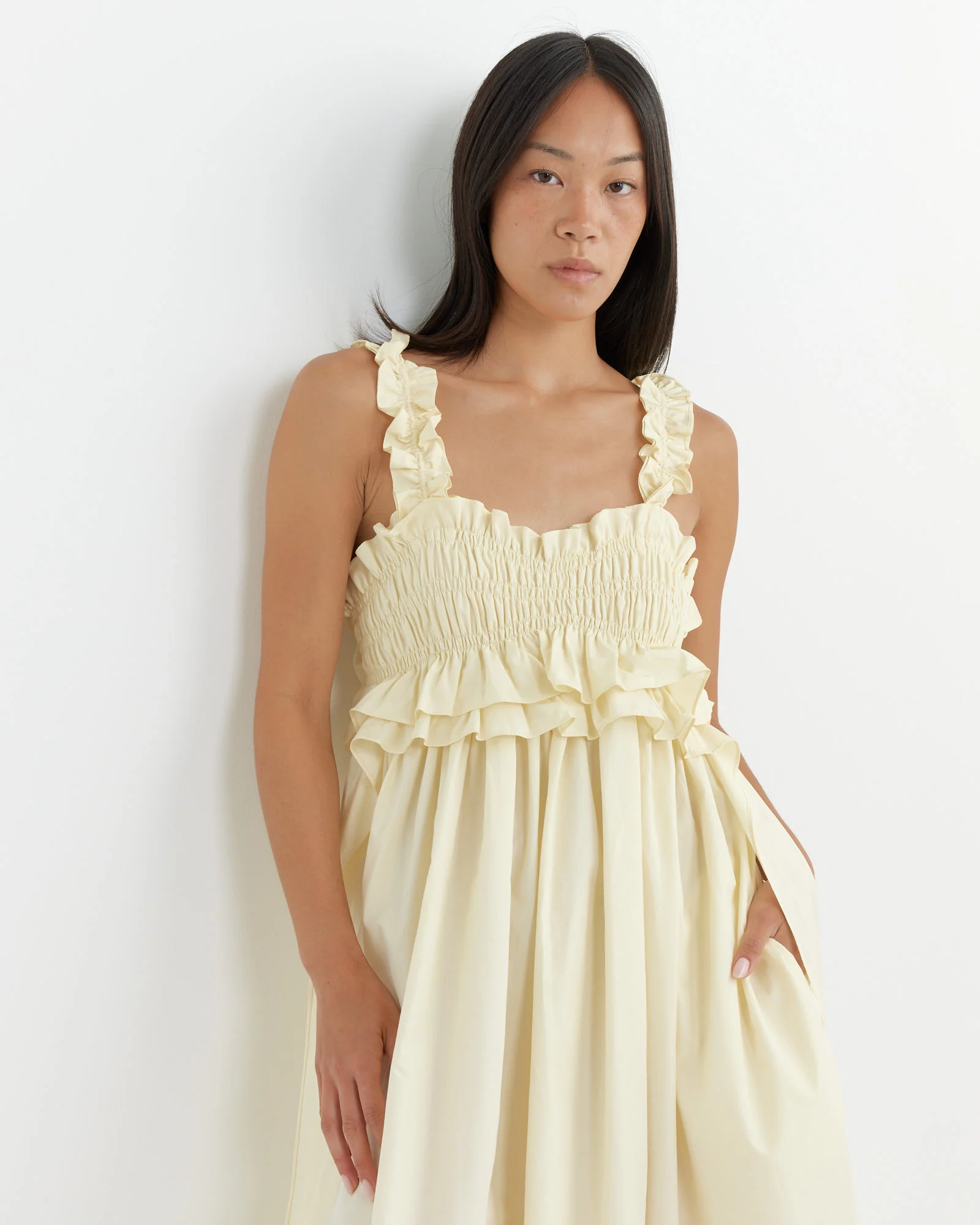Giovanna Dress in Soft Yellow - Image 3