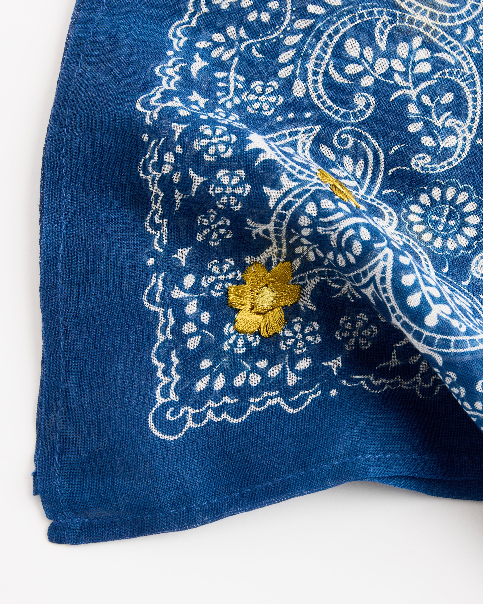 Daisy Embroidered Bandana in Vallarta Blue - Image 2