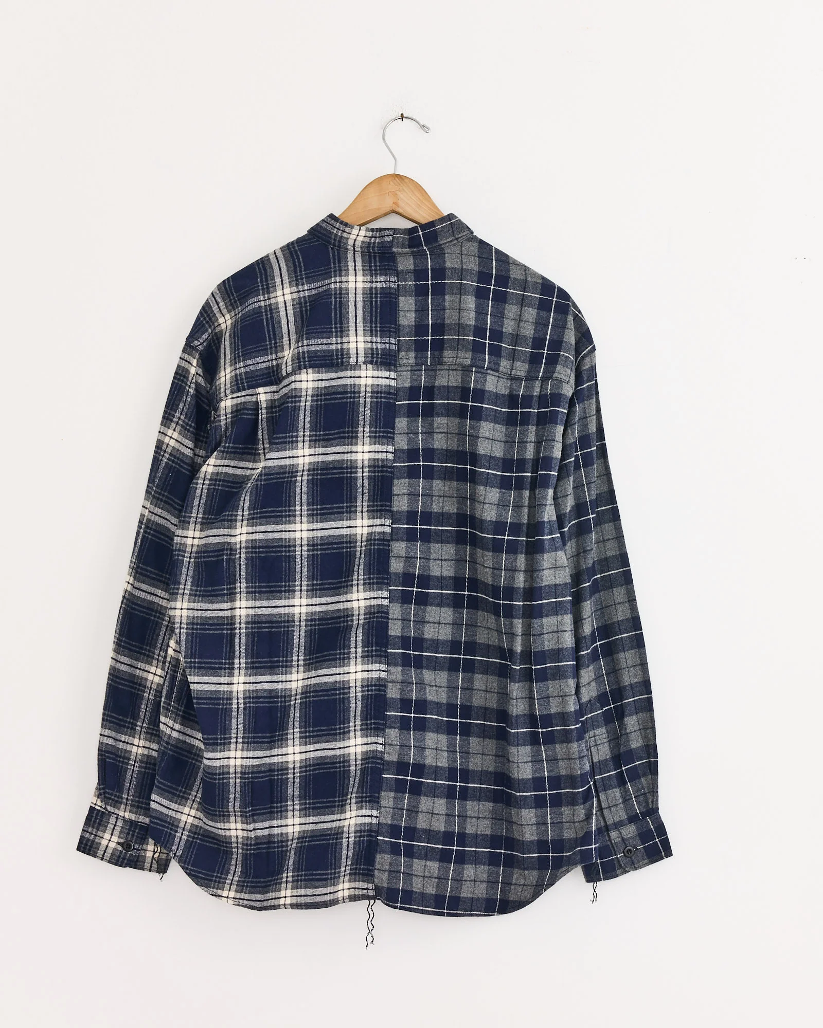 Double Check Shirt in Navy/Grey - Image 3