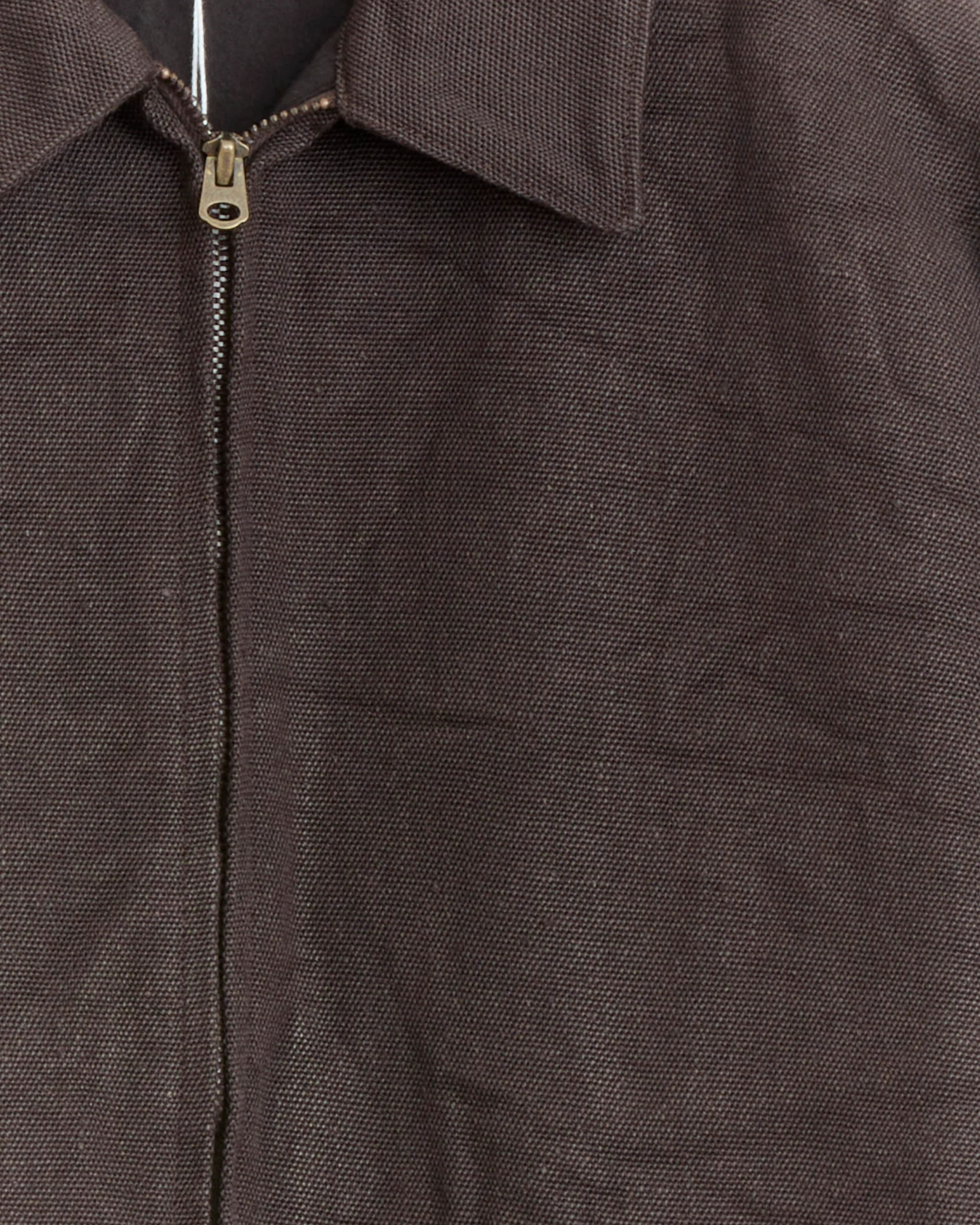 Hemp Duck Zip Short Jacket in Brown - Image 2