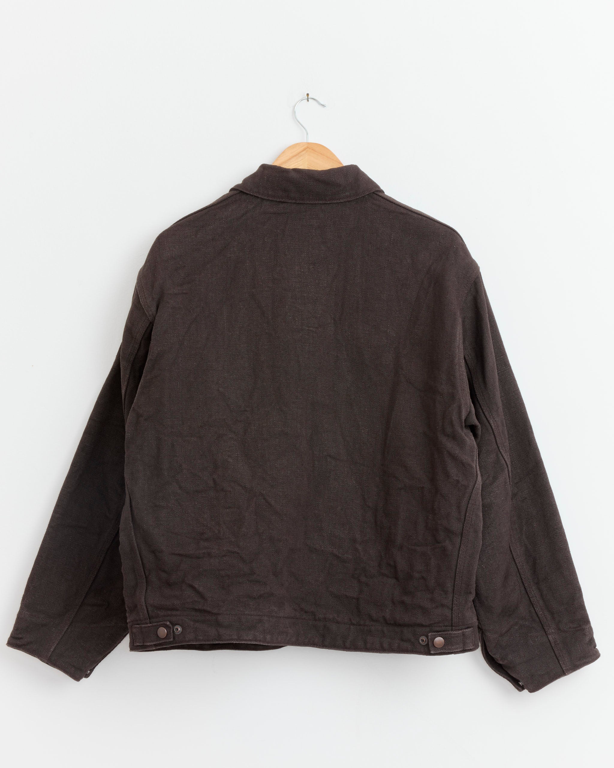 Hemp Duck Zip Short Jacket in Brown - Image 3
