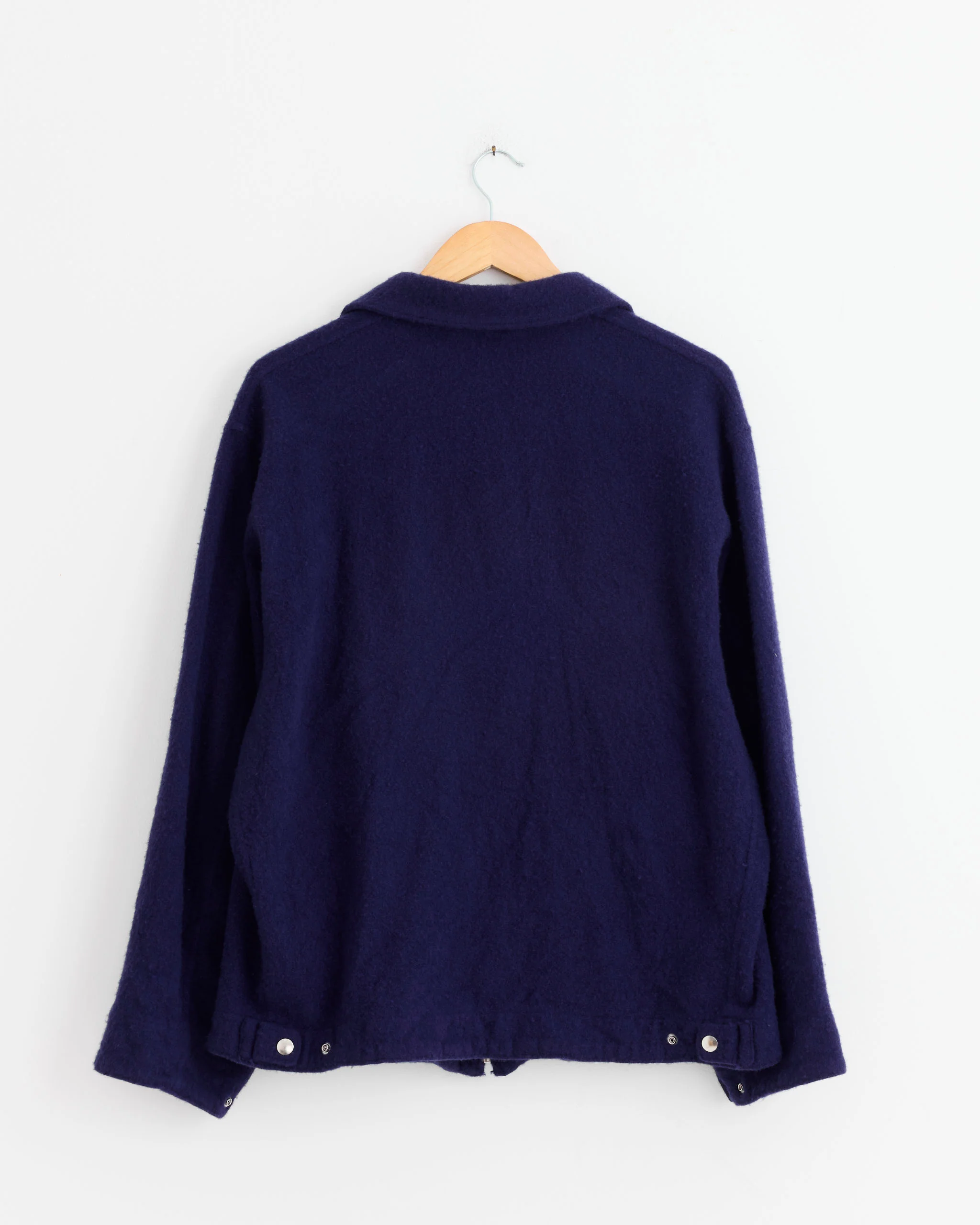 Shrunk Wool Zip Short Jacket in Purple Blue - Image 3