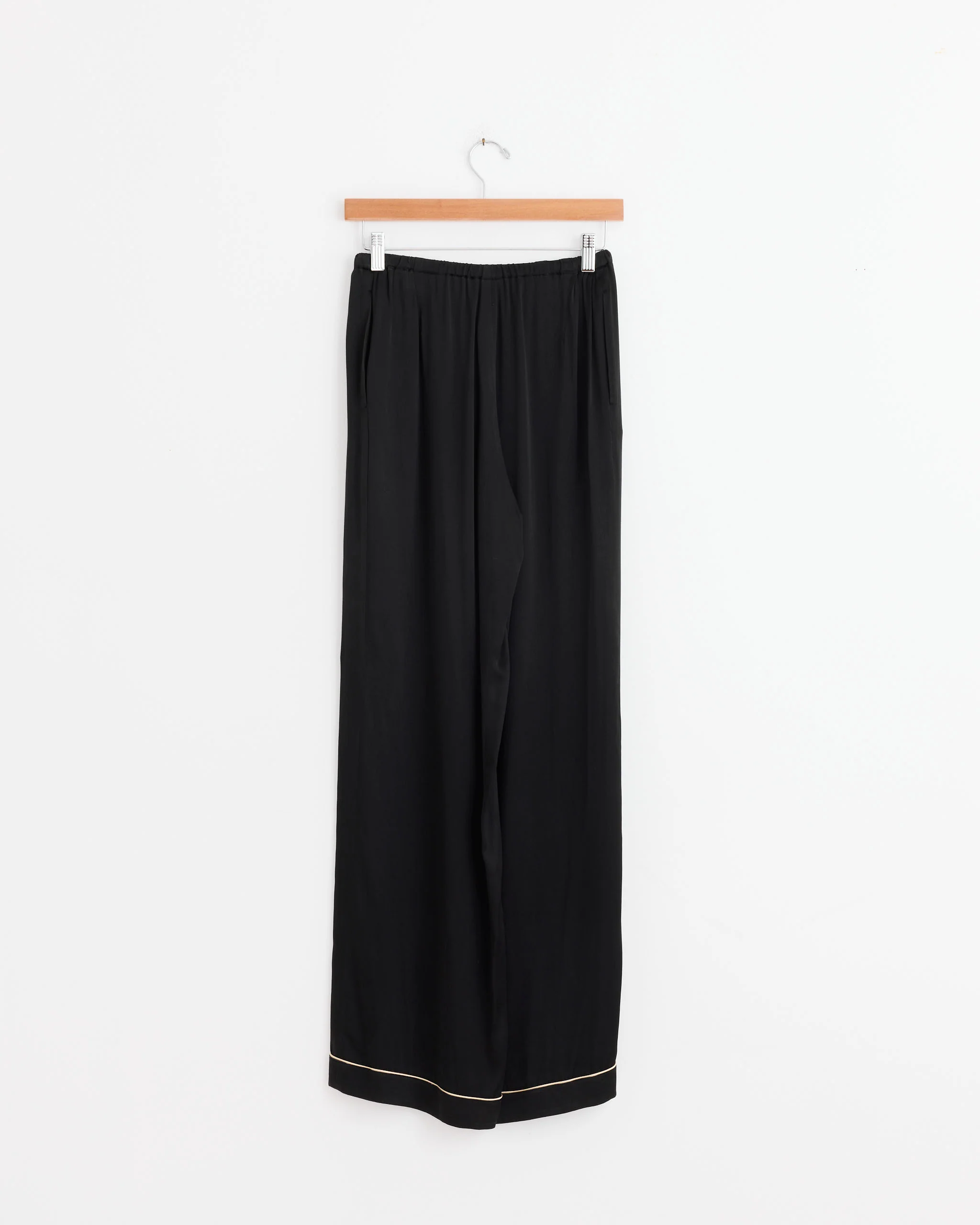 Silk Pajama Pant in Black - Image 3