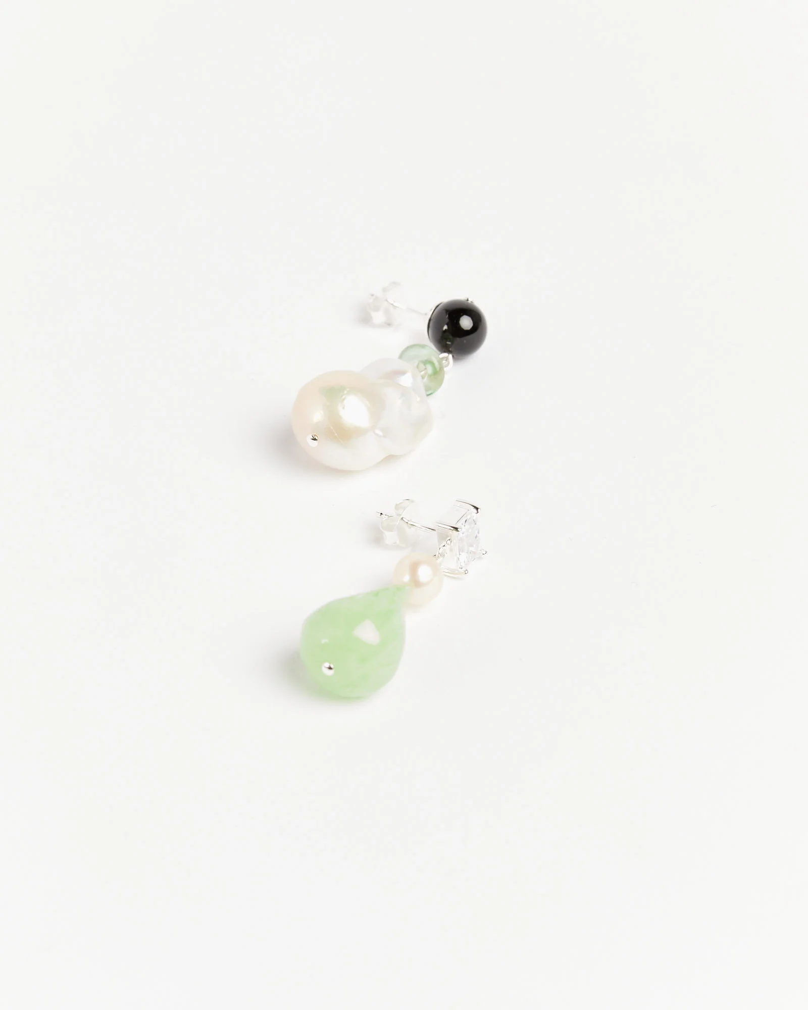 Peat Pearls/Onyx Earrings - Image 3