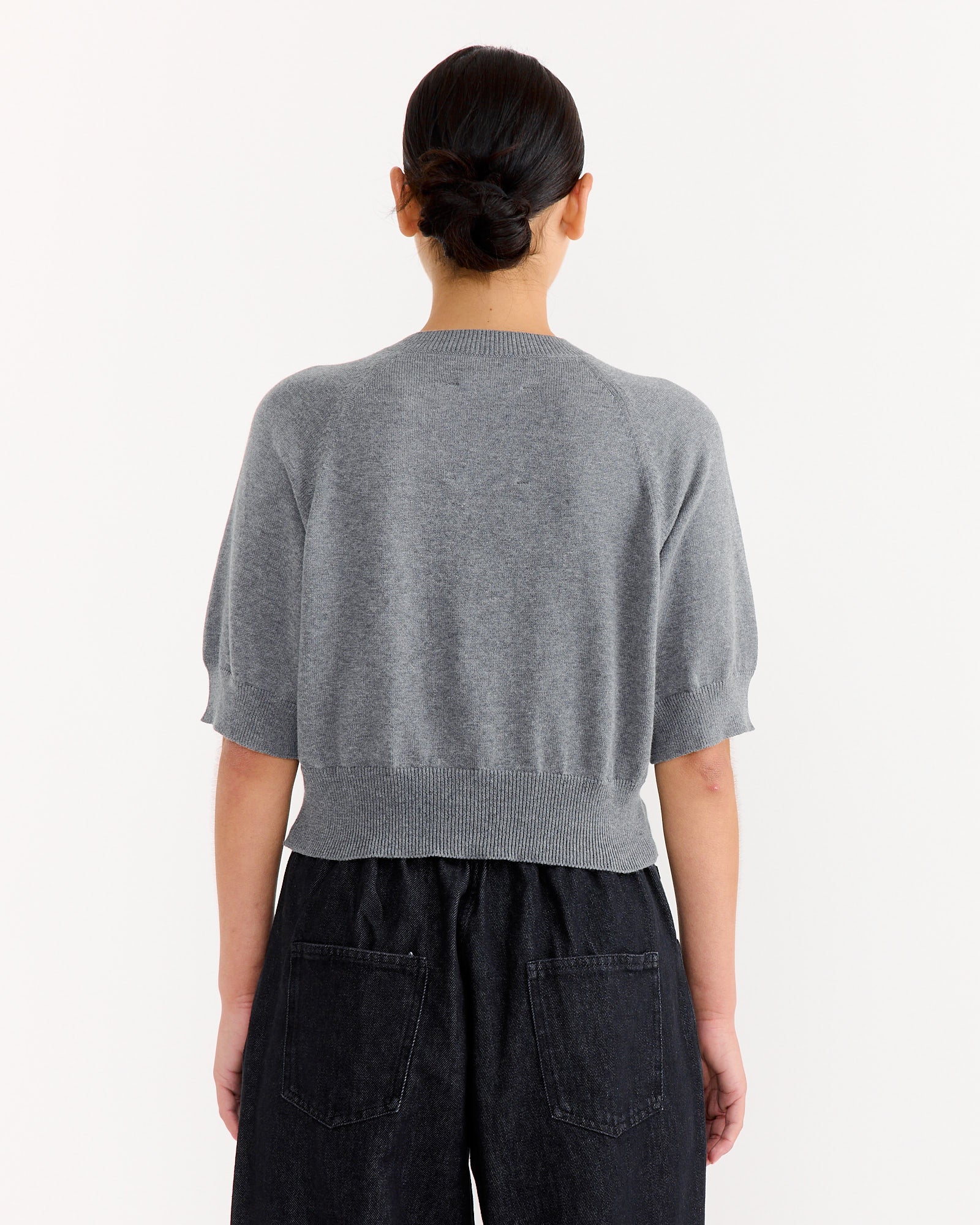 Cotton & Cashmere Top in Grey - Image 3