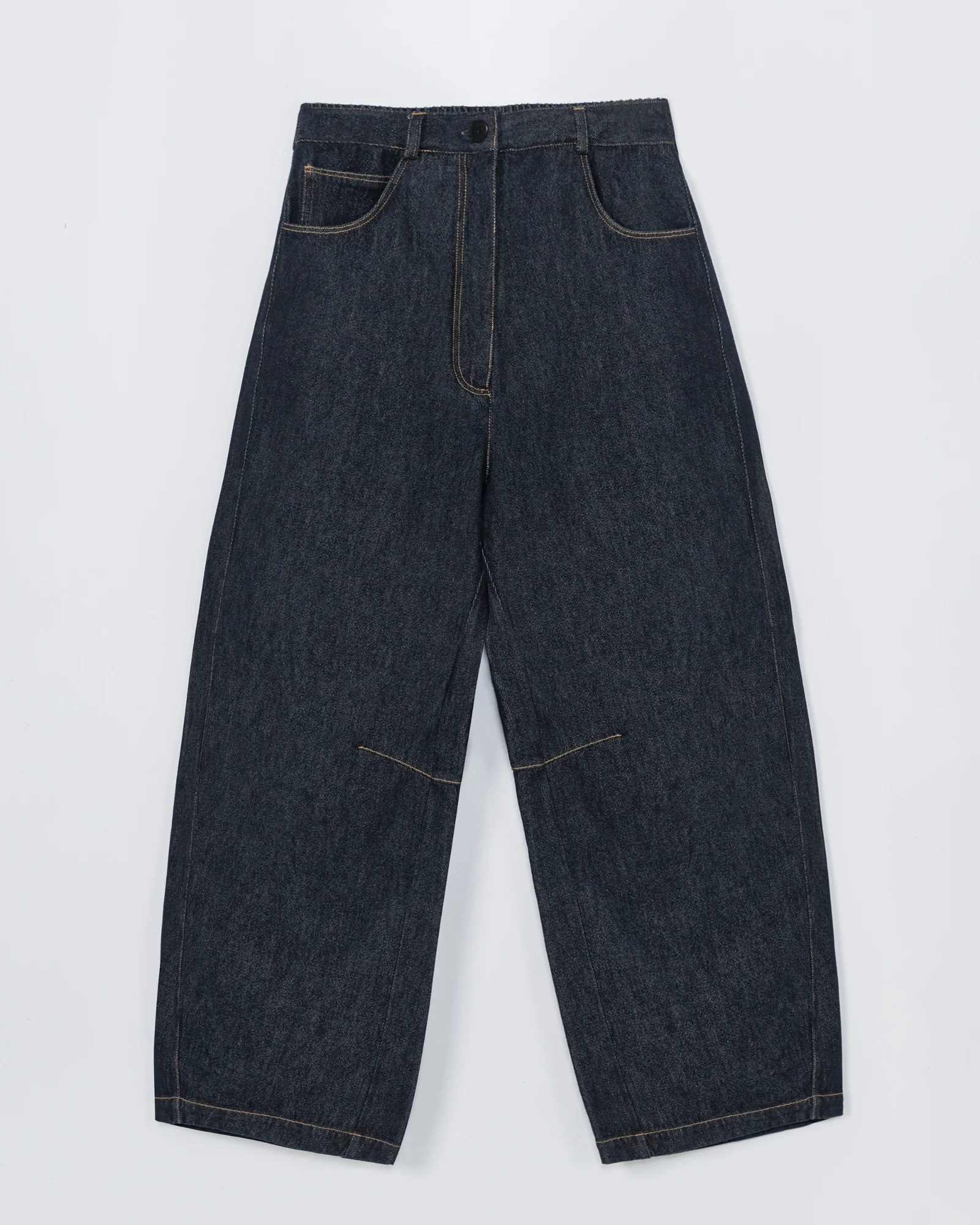 Curved Baggy Jean in Indigo