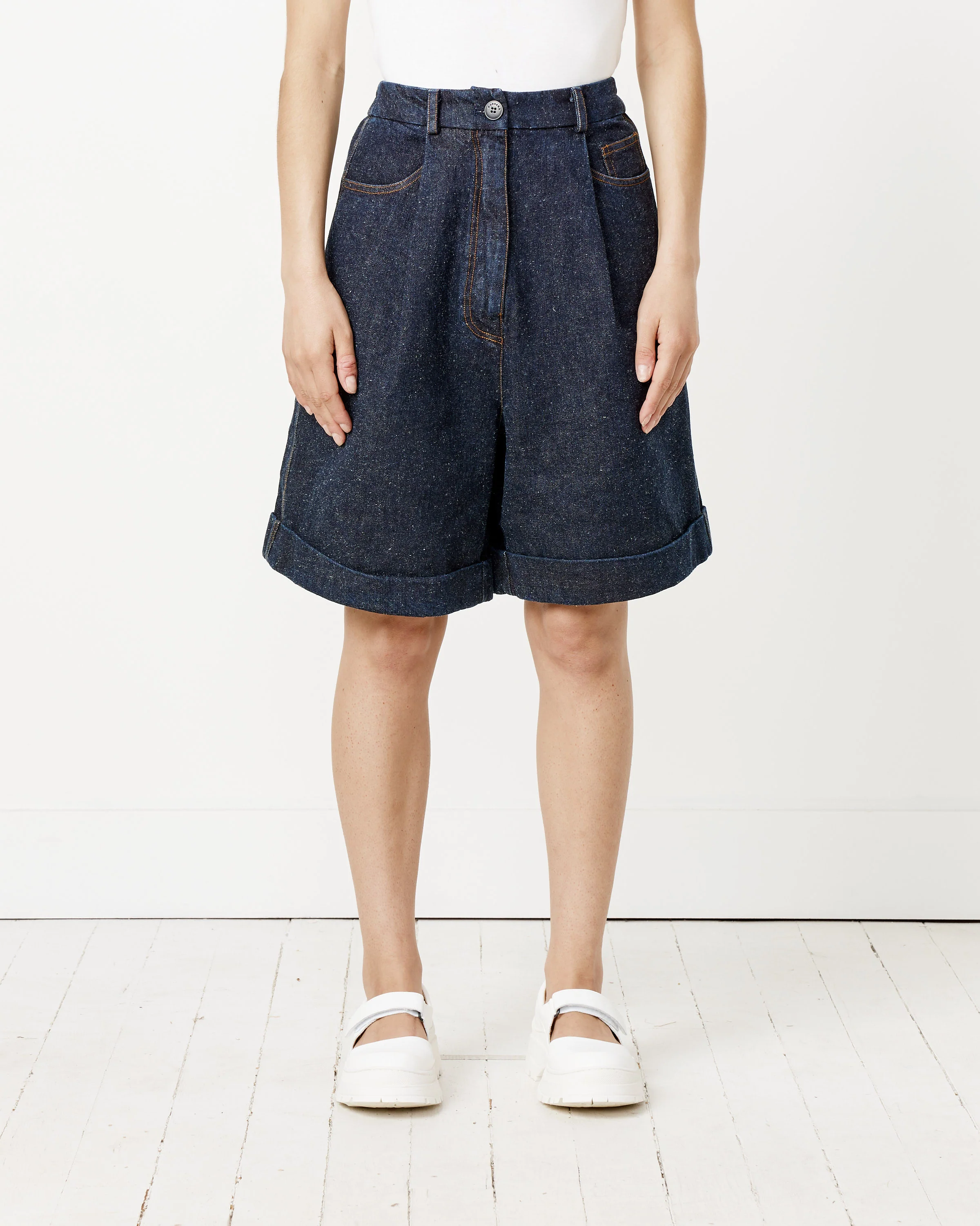 Pleated Bermuda Shorts