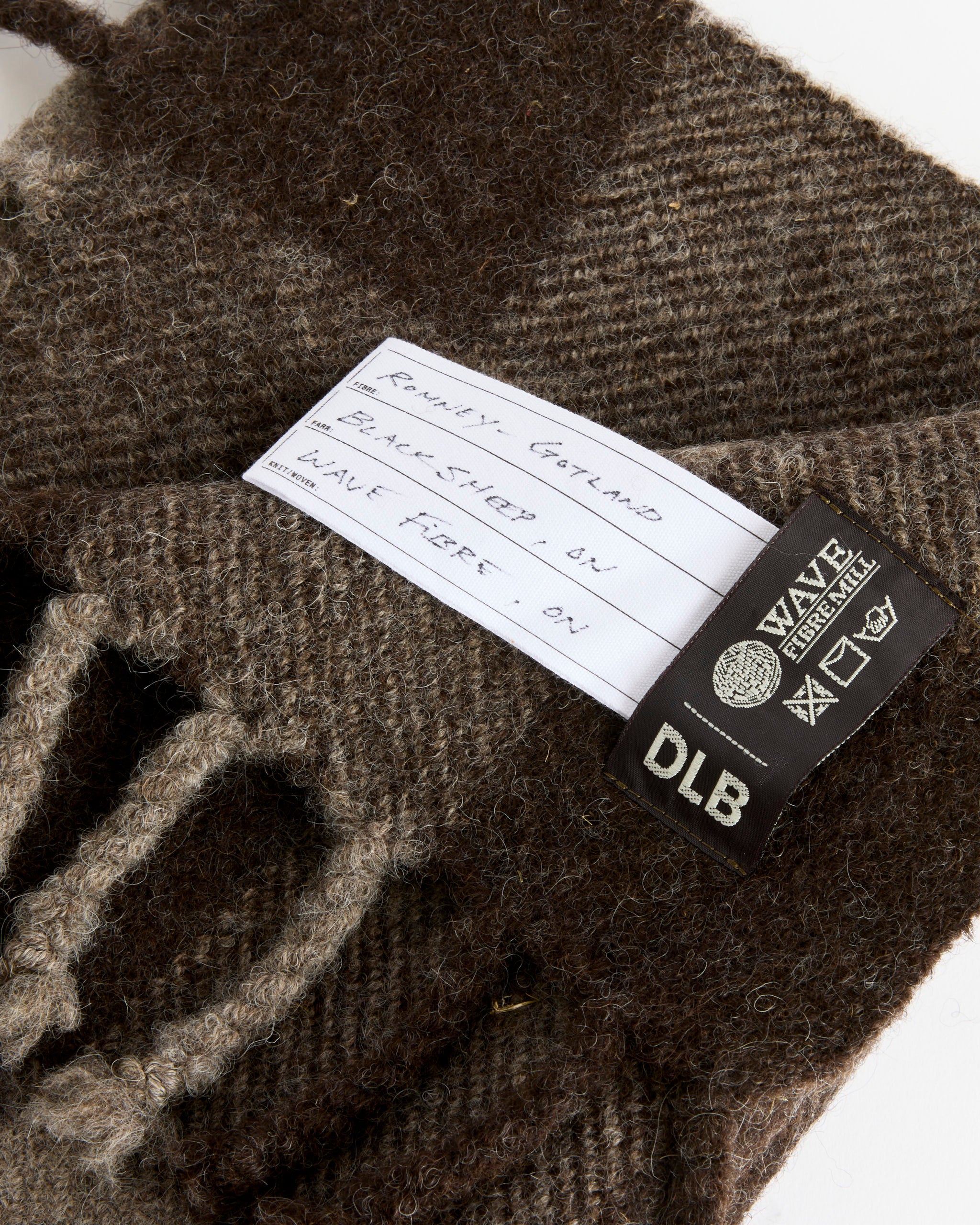 Felted Blanket Scarf Broad Check in Sheep's Black - Image 3