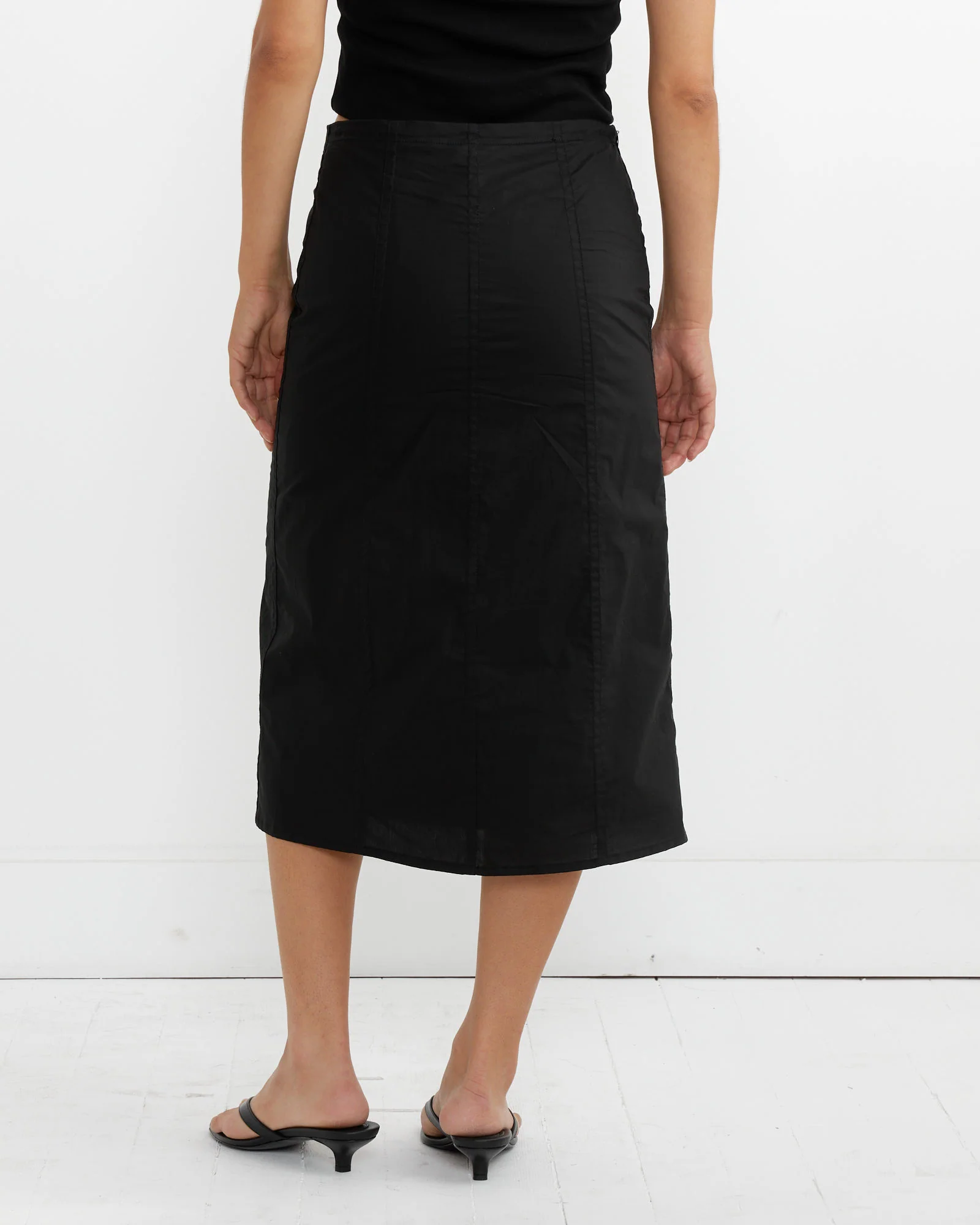 Double Lace Up Skirt in Black - Image 3