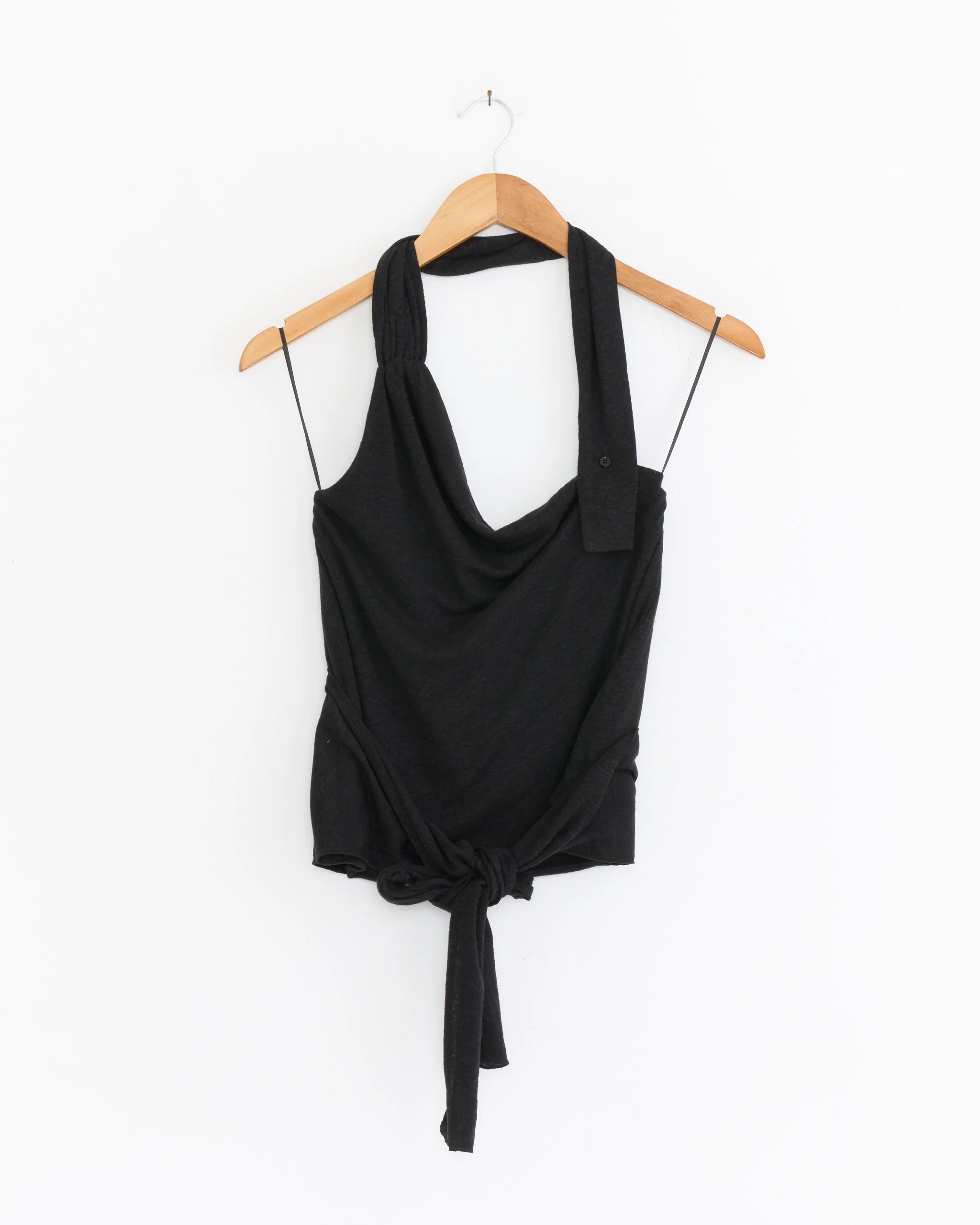 Drape Halter Top in Black