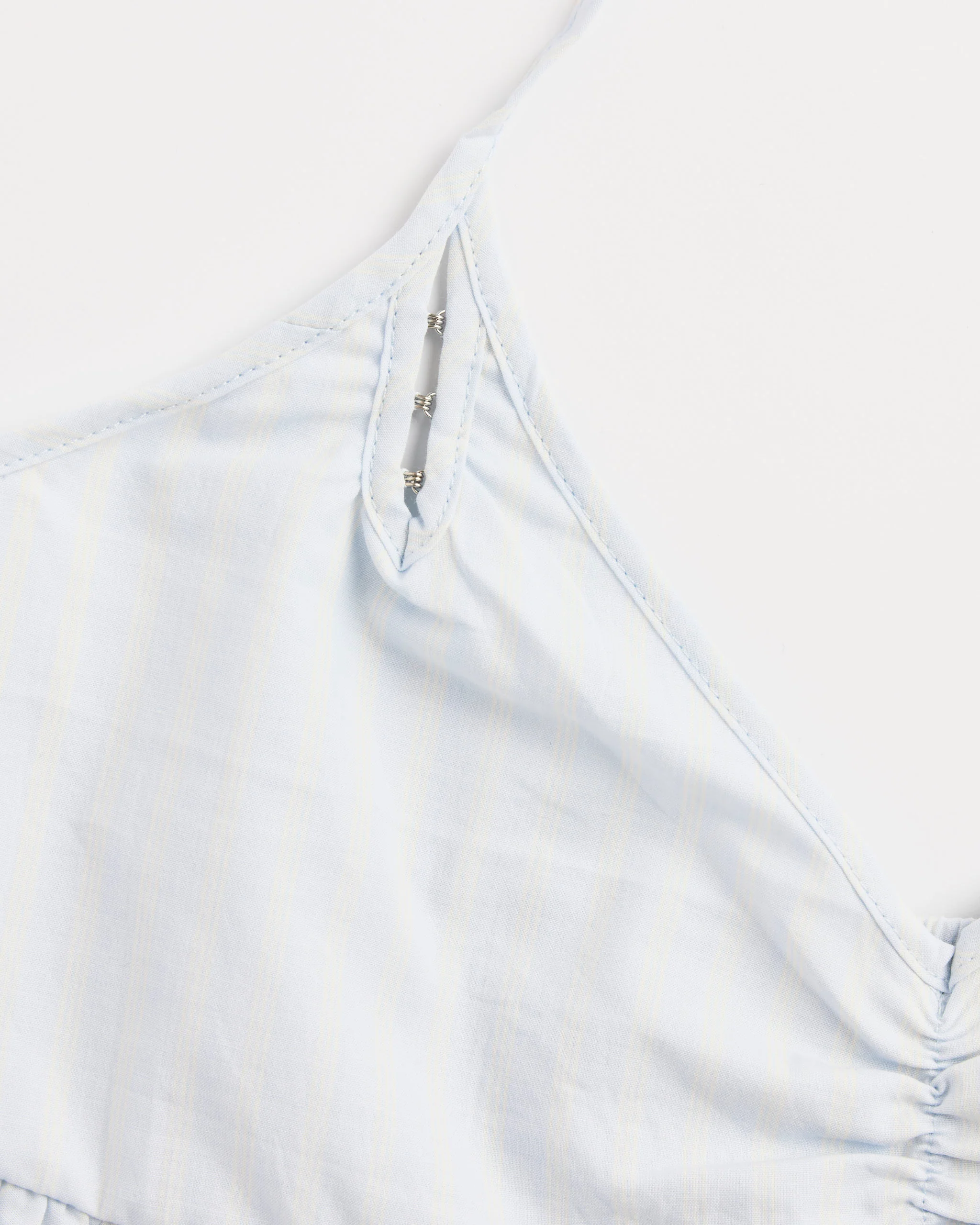 Keyhole Halter Top in Powder Blue Stripe - Image 3