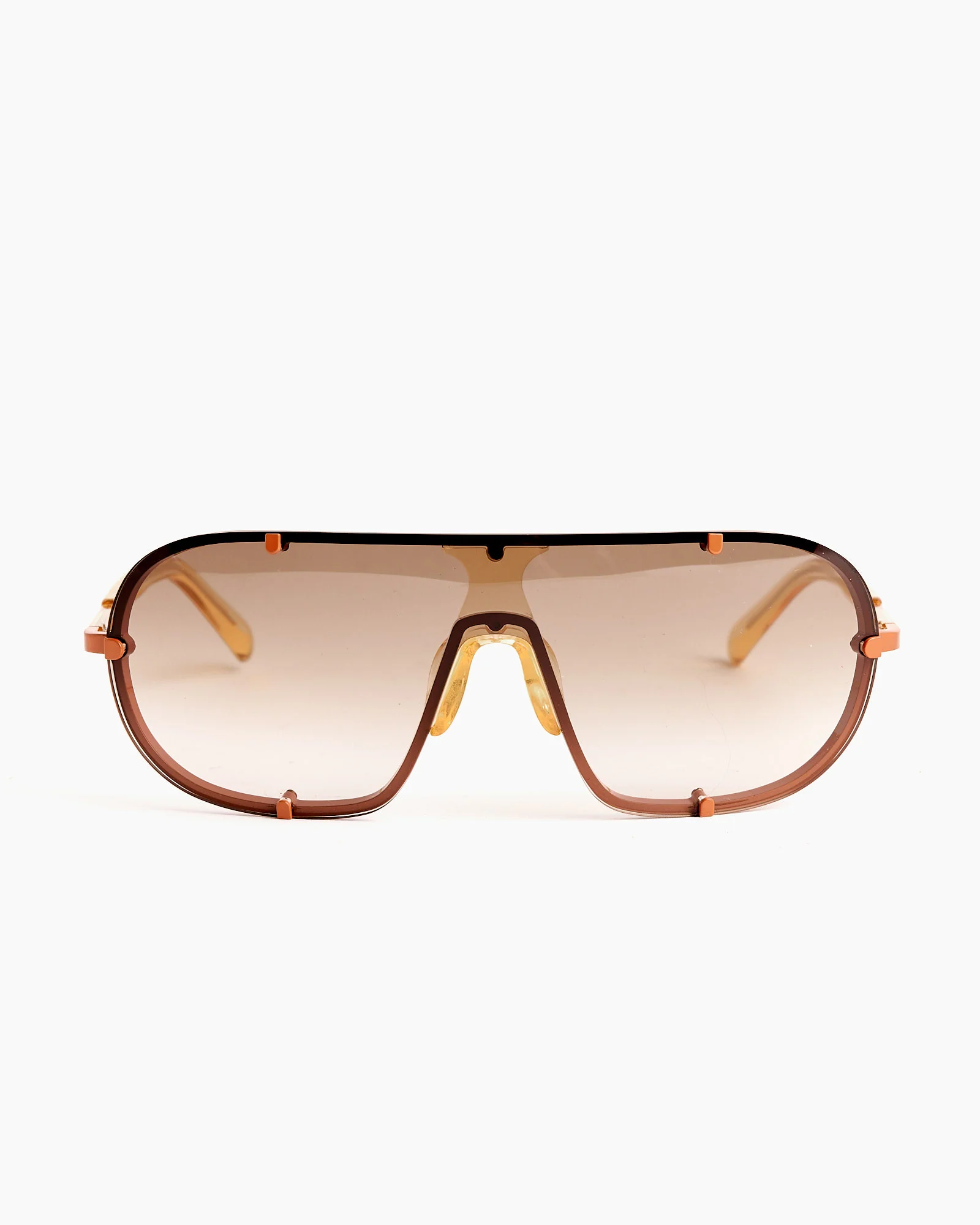 Shield Sunglasses in C3 Dark Rust/Dark Brown/Beige