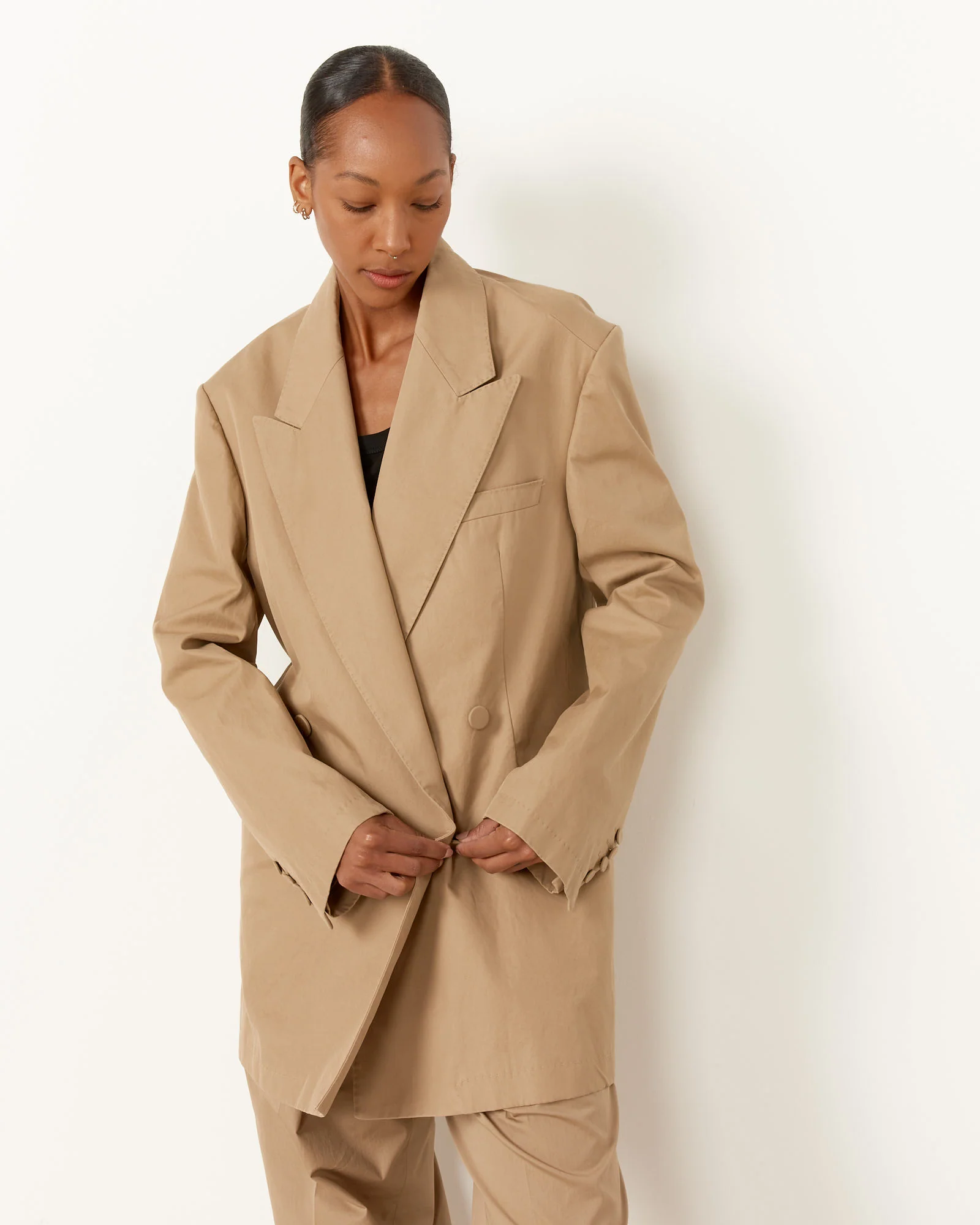 Oversized Blazer in Beige - Image 7
