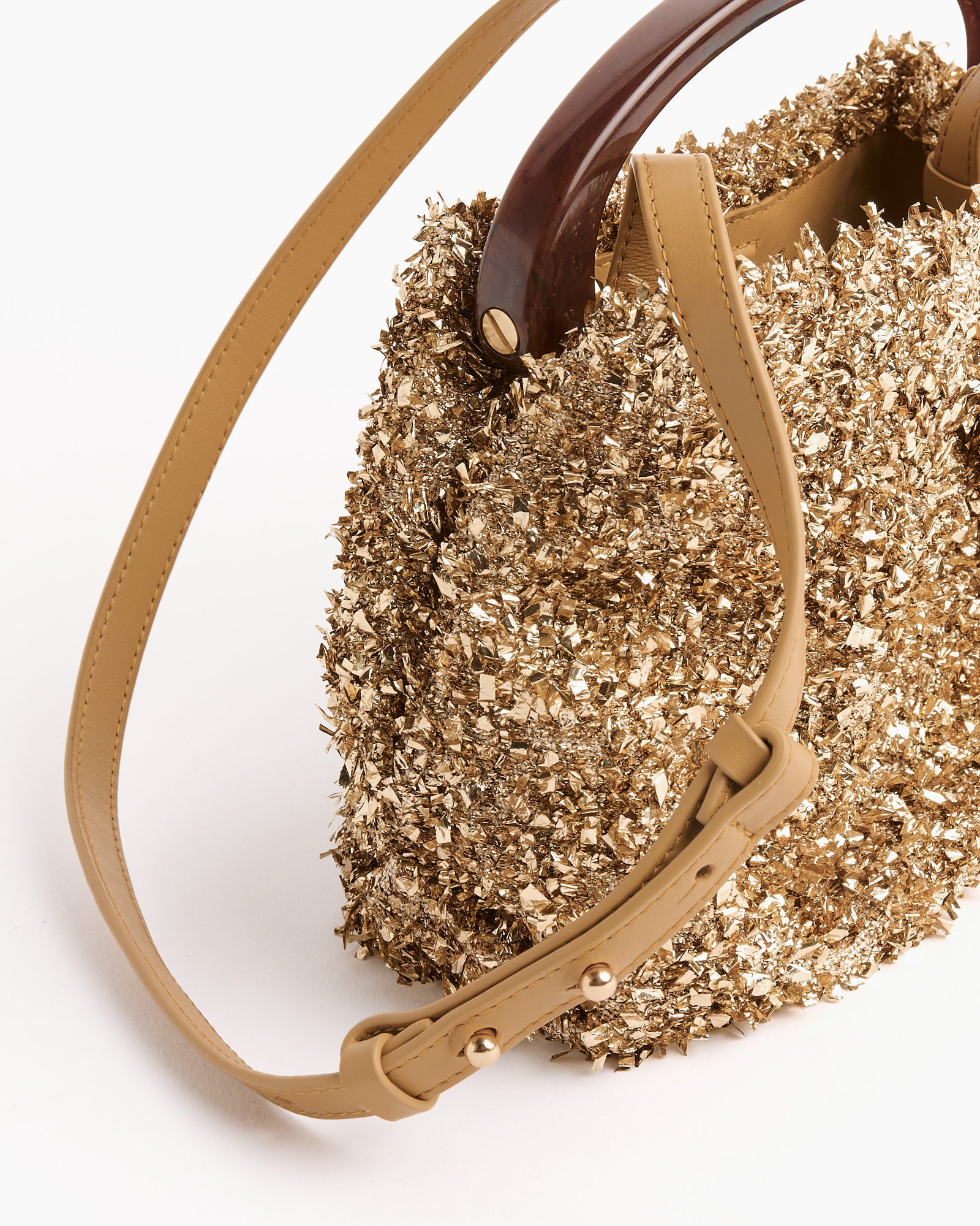 Mini Embellished Bag in Gold - Image 3