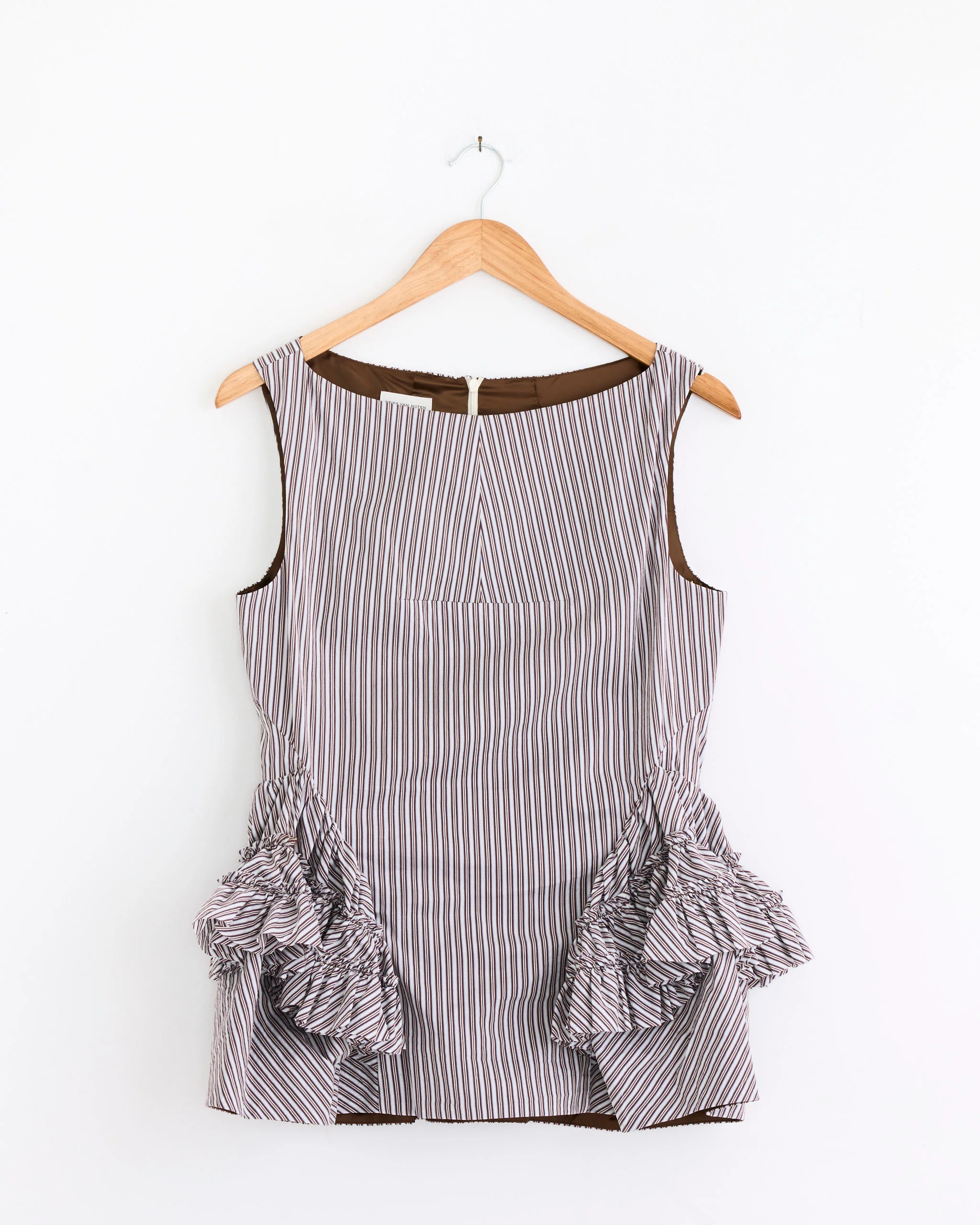 Ruffled Top in Brown