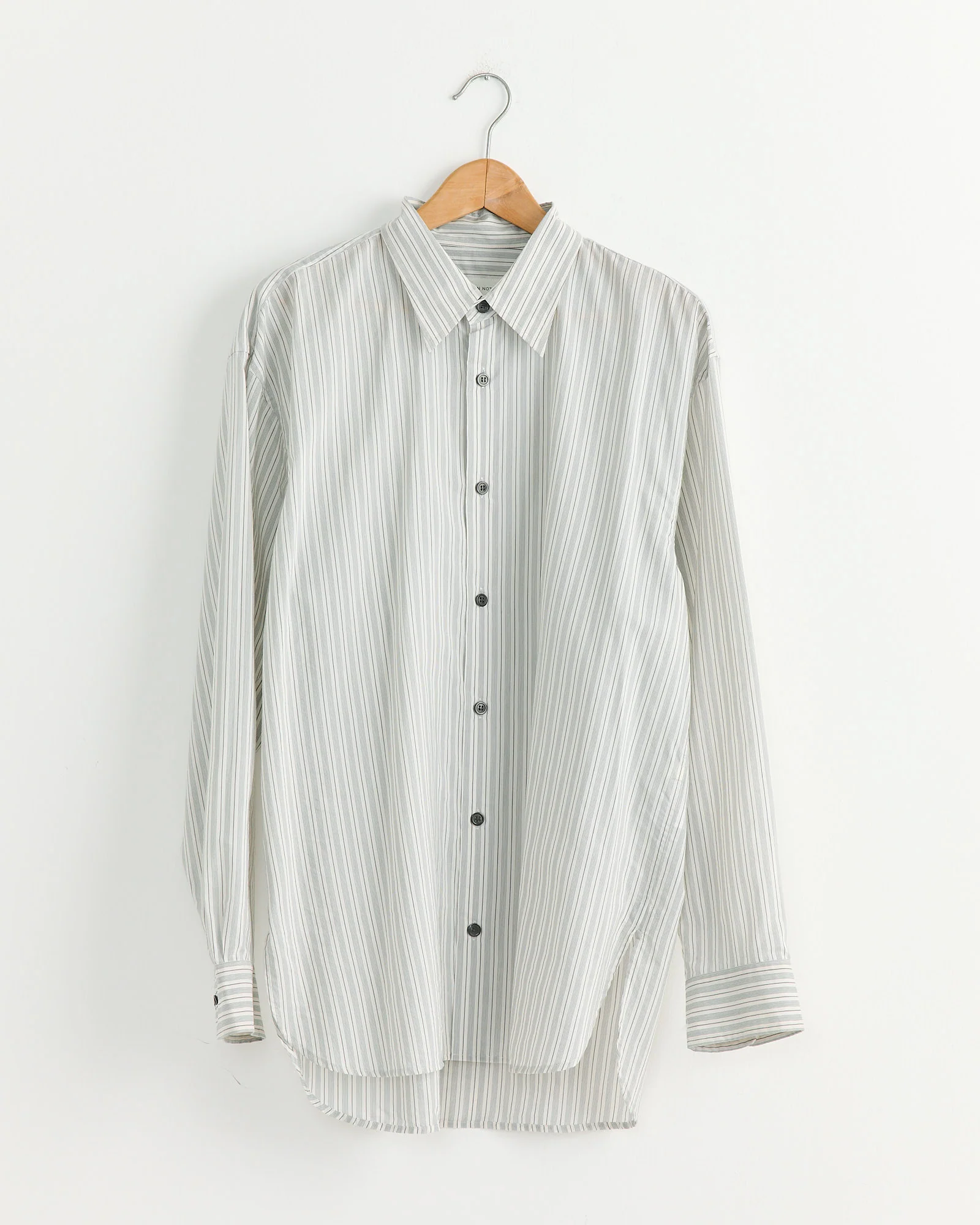 Loose Cotton Shirt in Light Grey