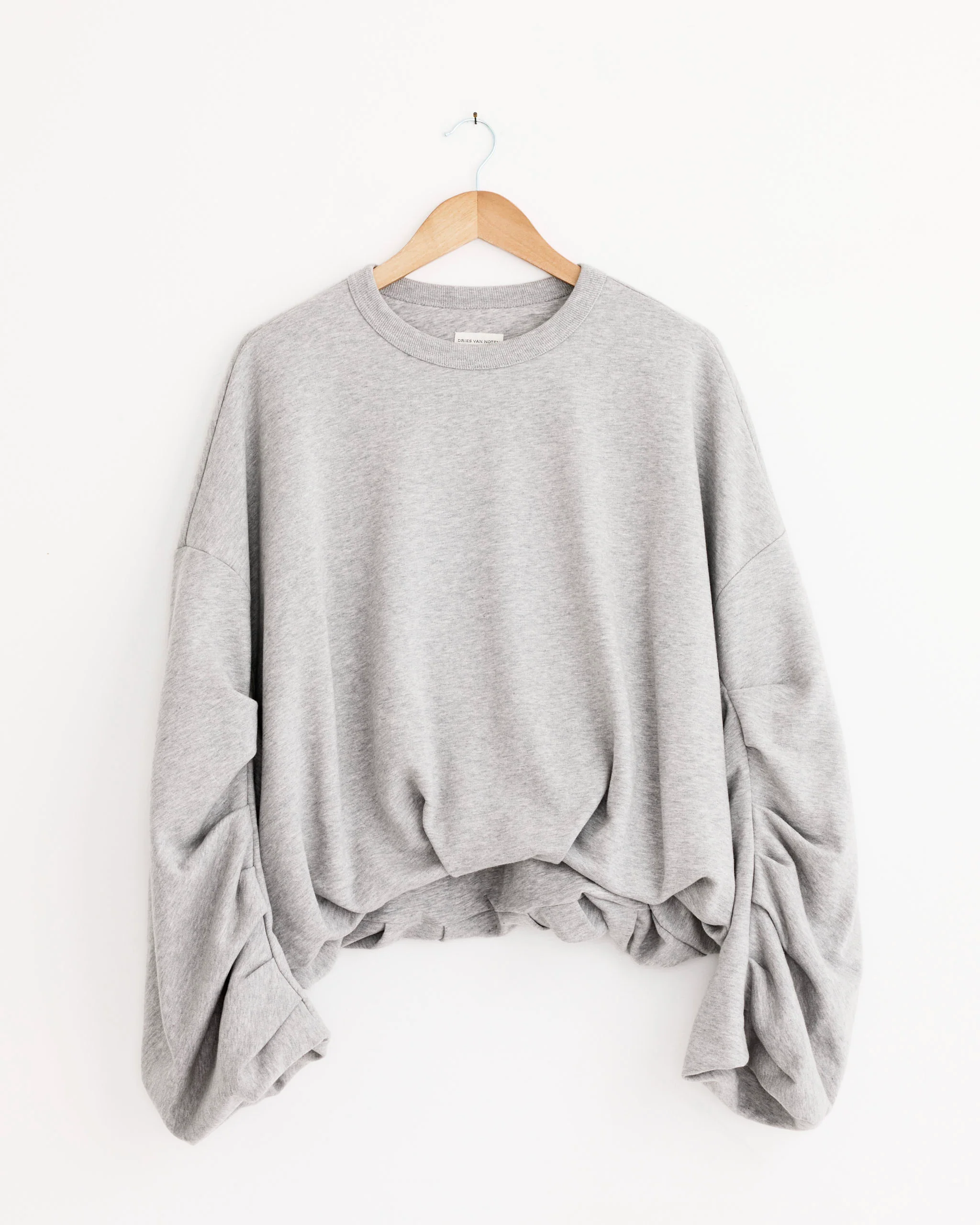 Cropped Sweater in Grey Melange