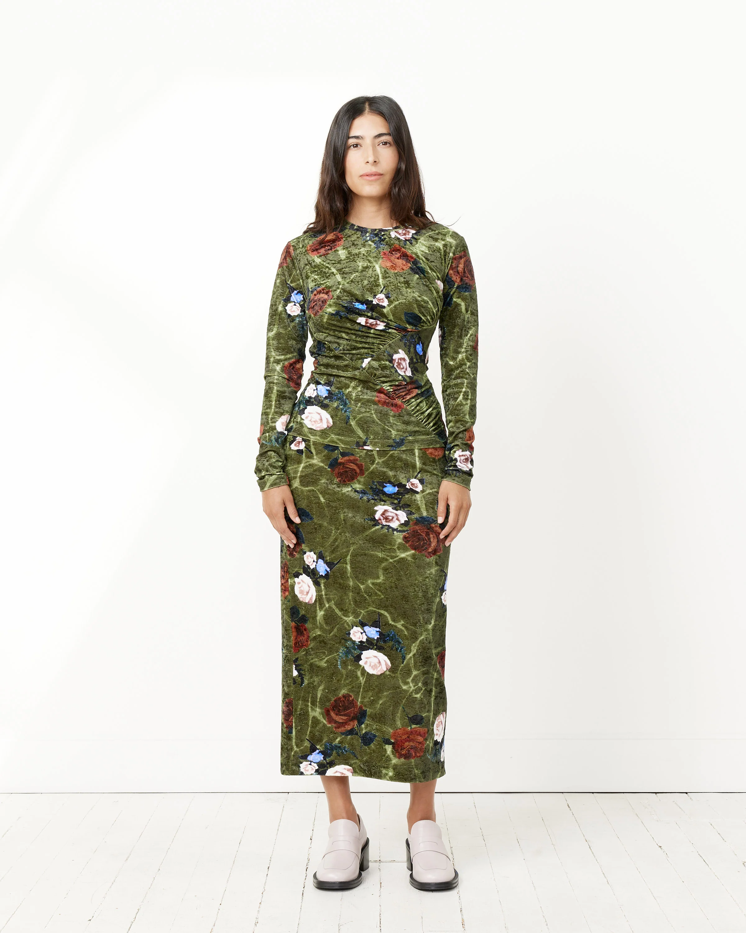 Rose Print Midi Skirt - Image 3