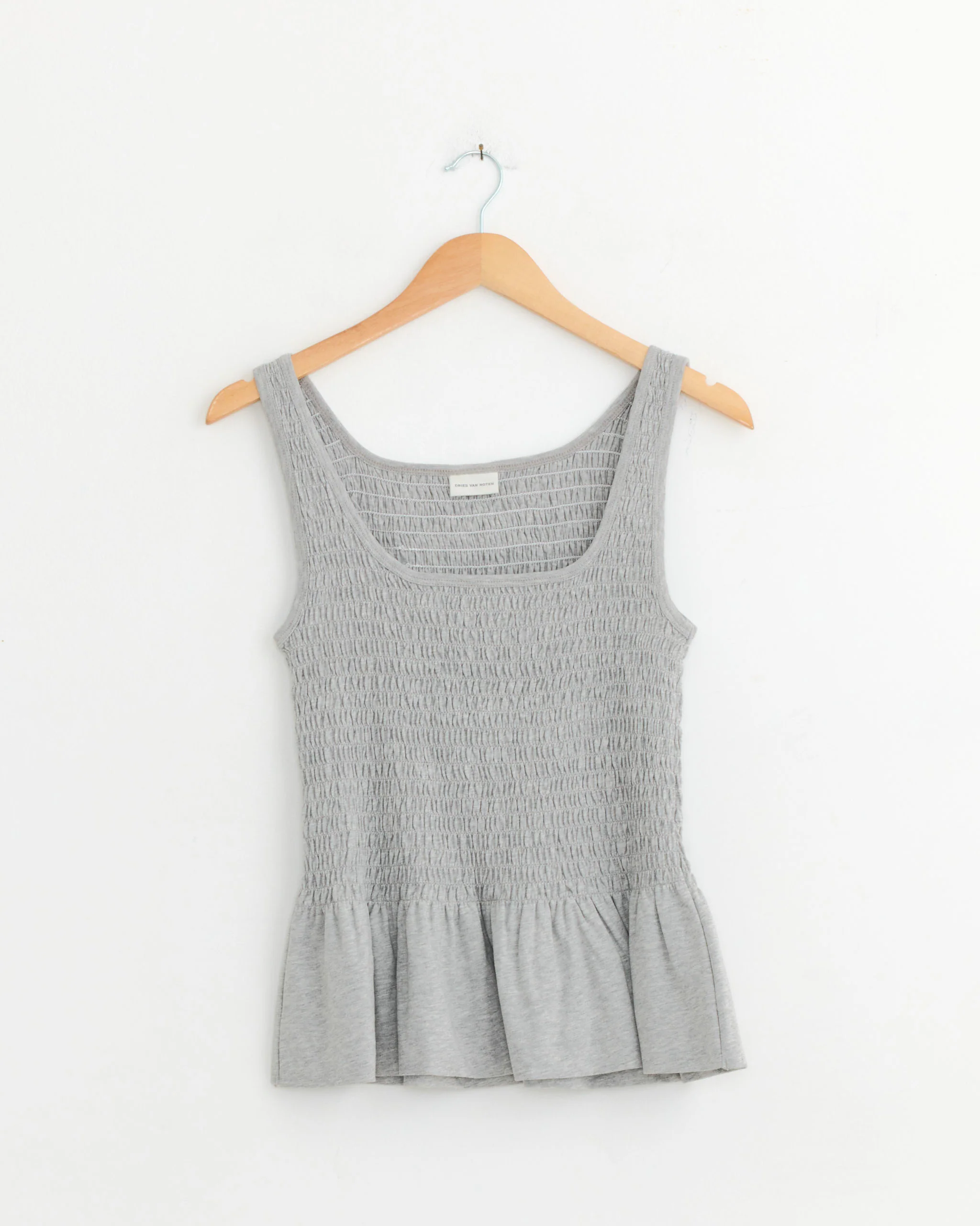 Peplum Top in Grey Melange