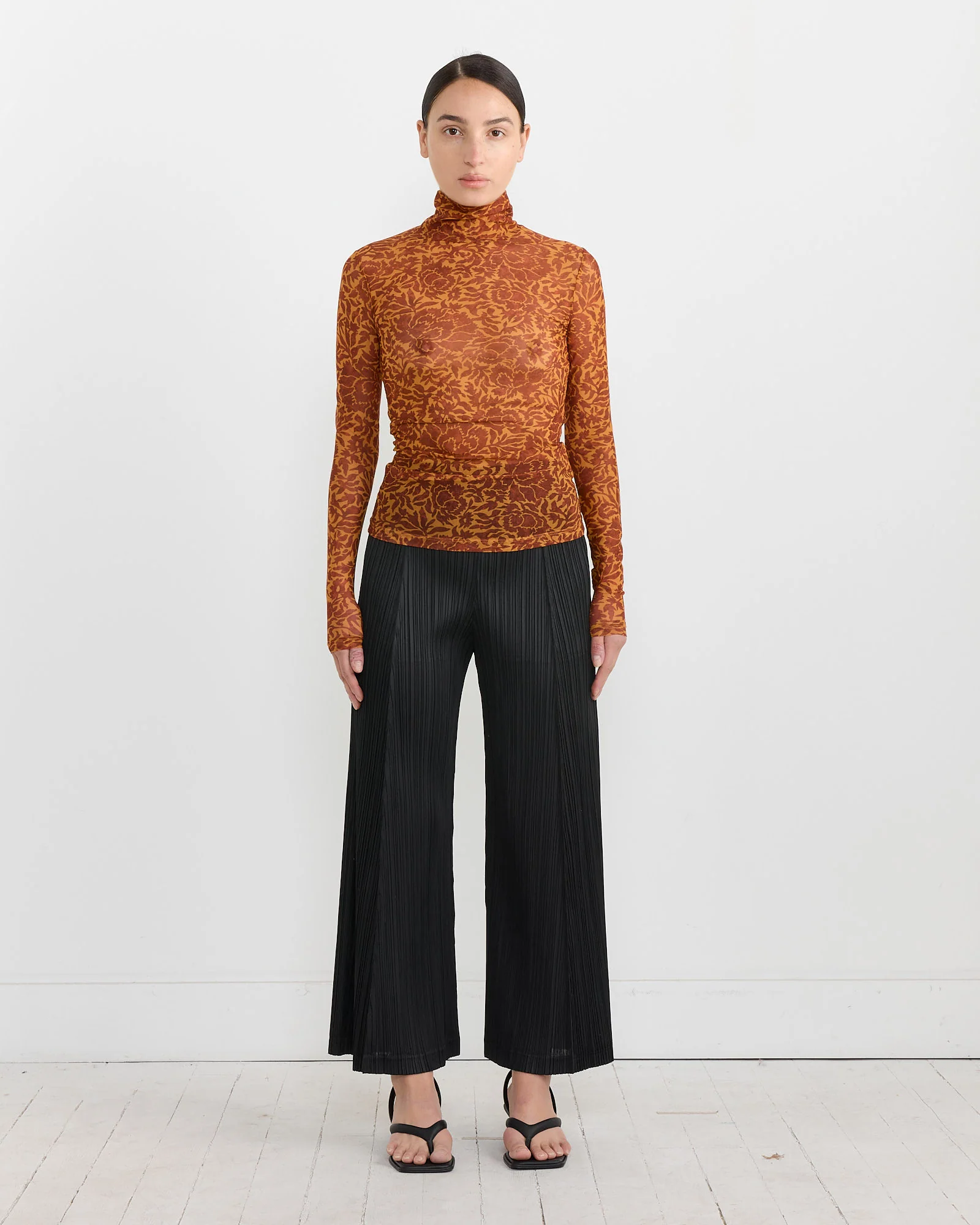 Printed Turtleneck in Orange - Image 2