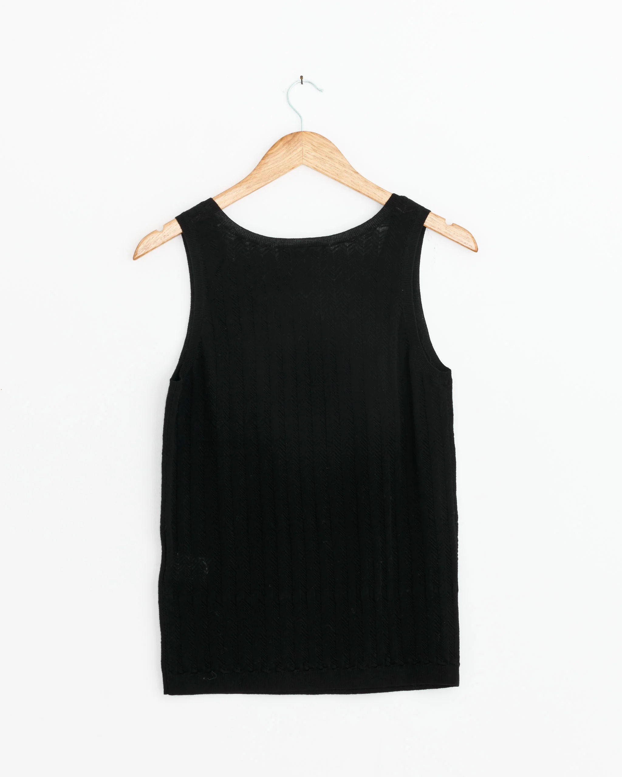 Knit Tank Top in Black - Image 3
