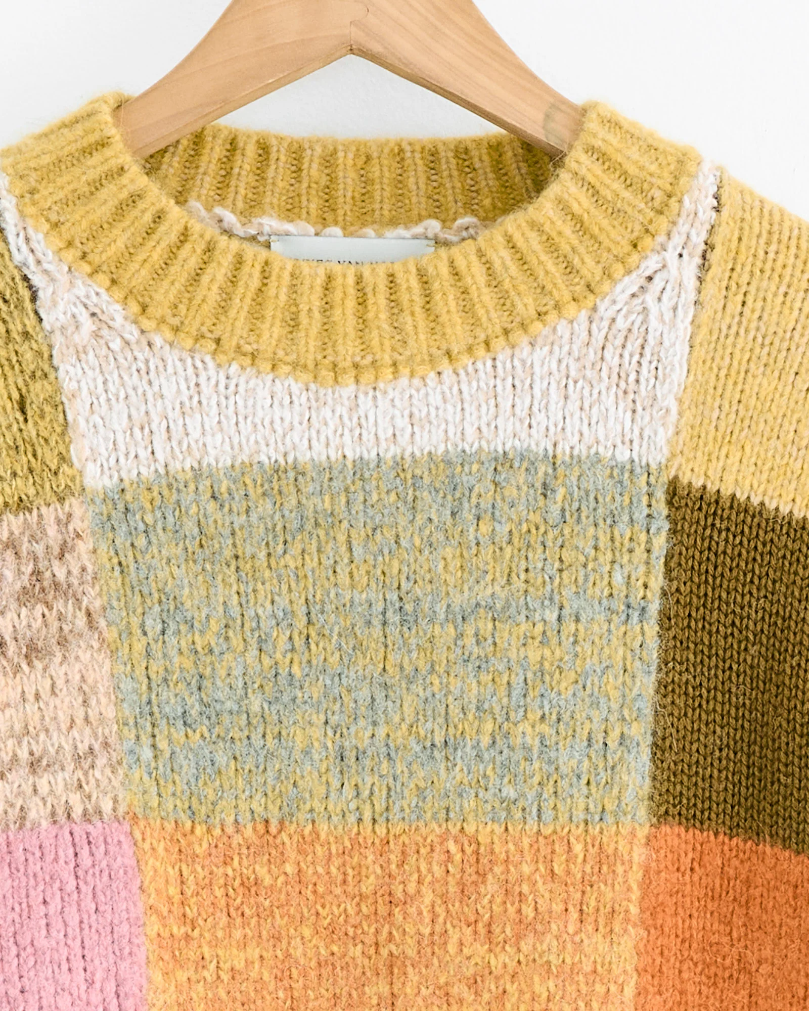 Checked Sweater in Mustard - Image 2