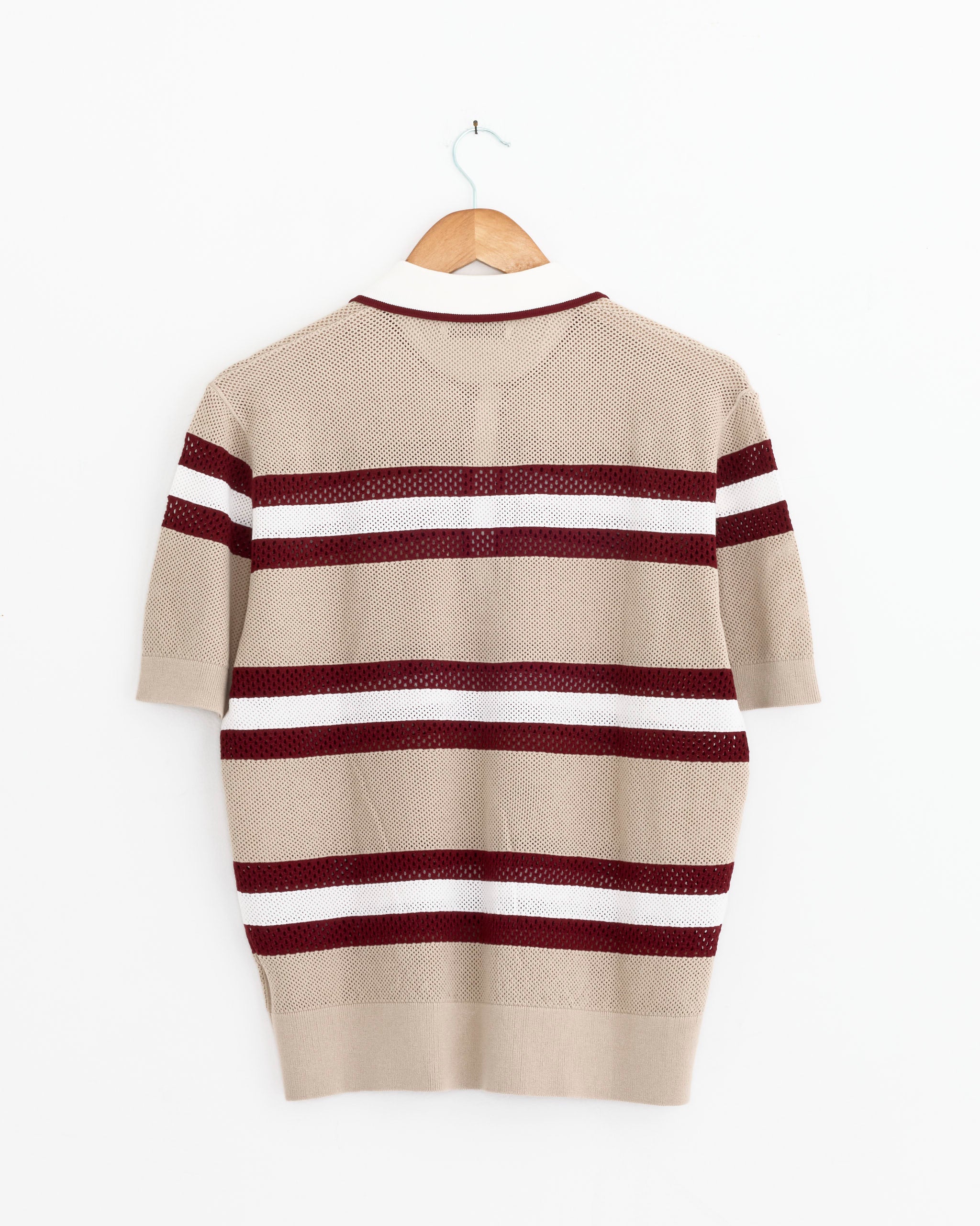 Stripe Polo in Beige - Image 3