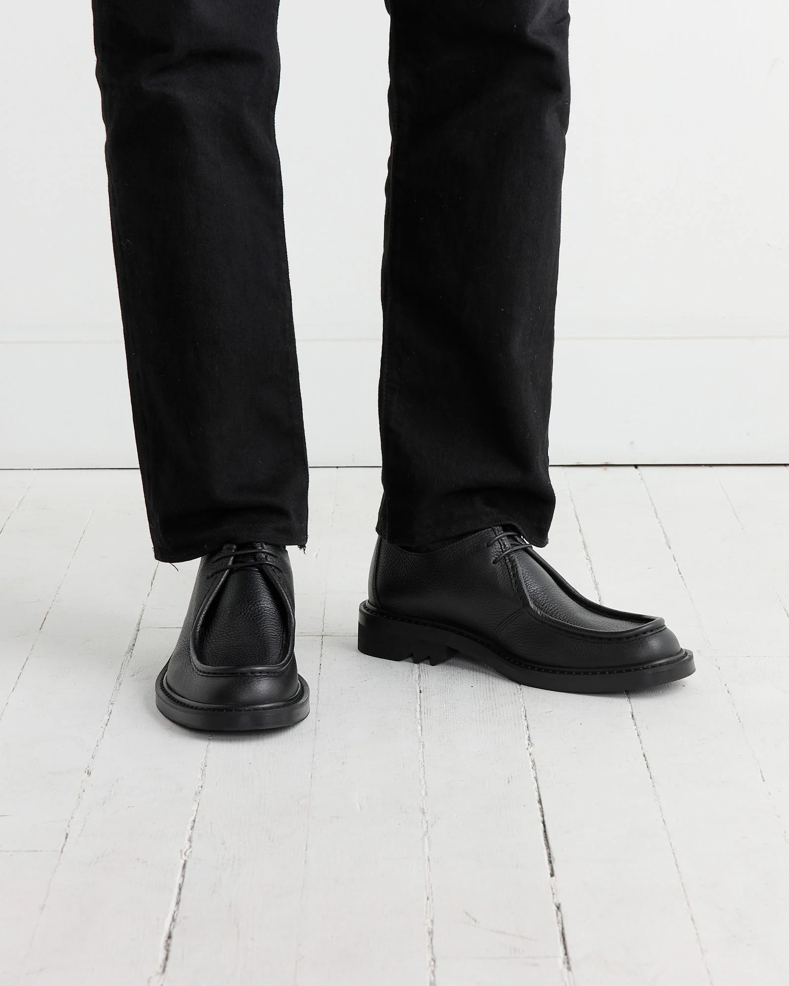 Leather Derby Shoes in Black - Image 2
