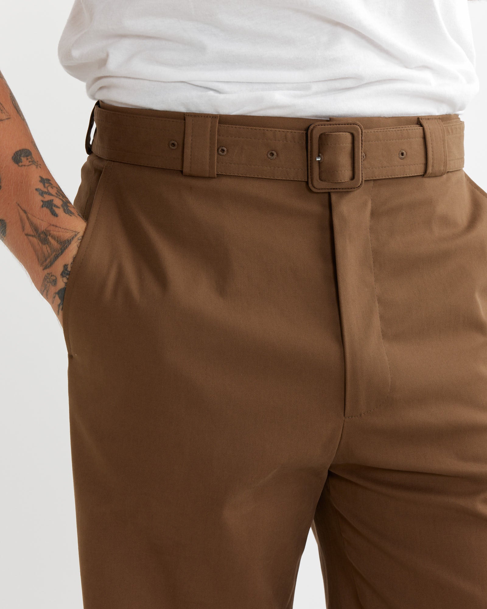 Belted Trouser in Brown - Image 3