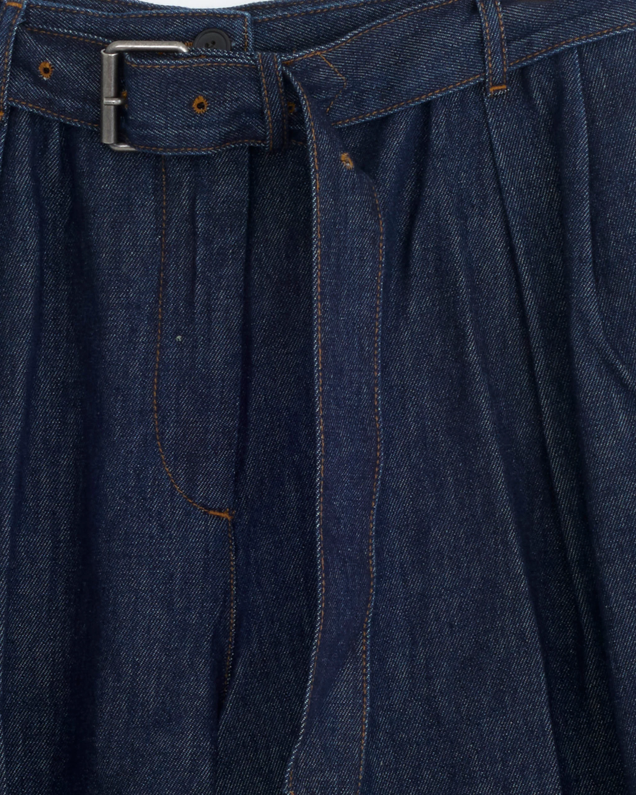 Belted Denim Shorts in Indigo - Image 2