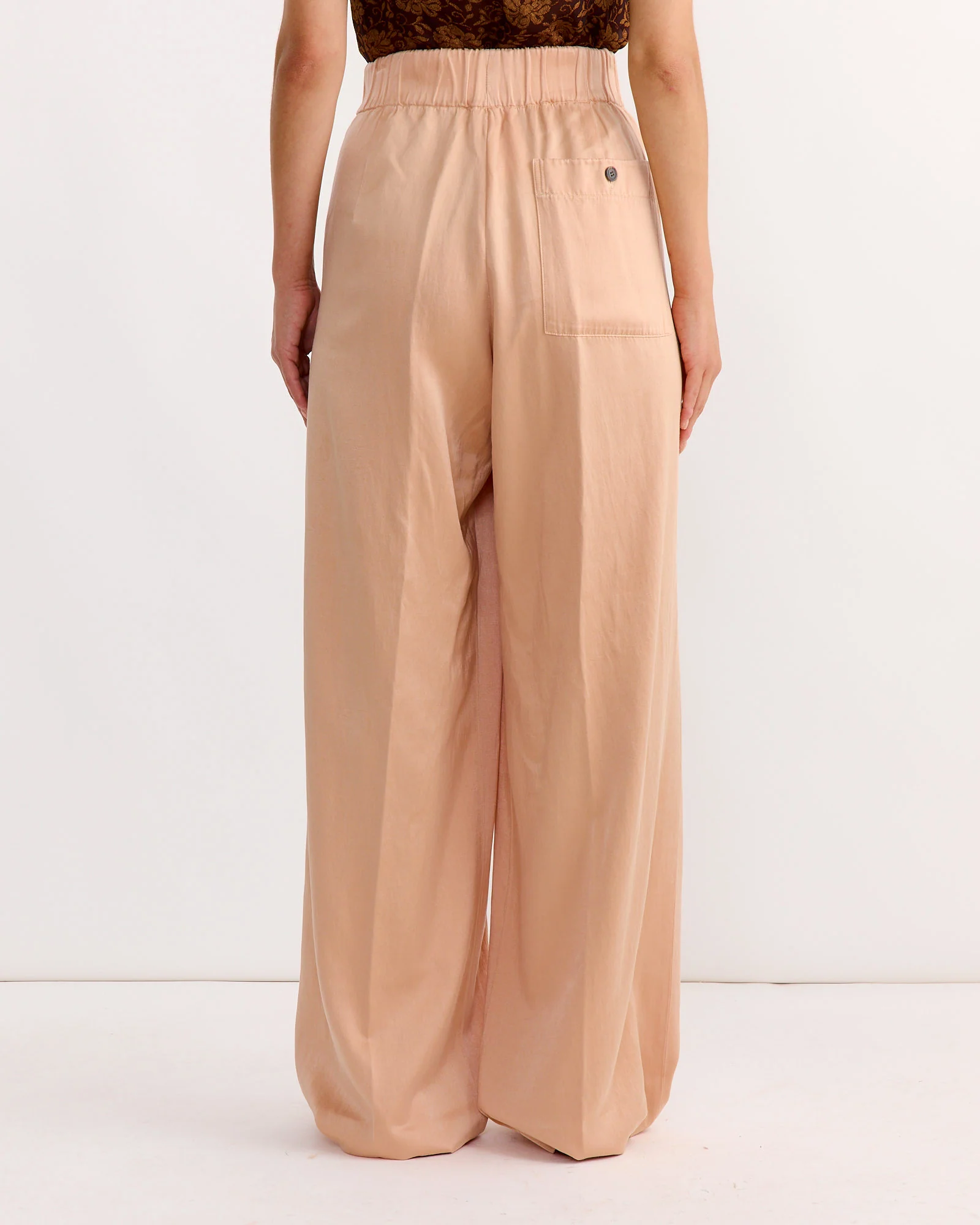 Elasticated Pants in Peach - Image 2