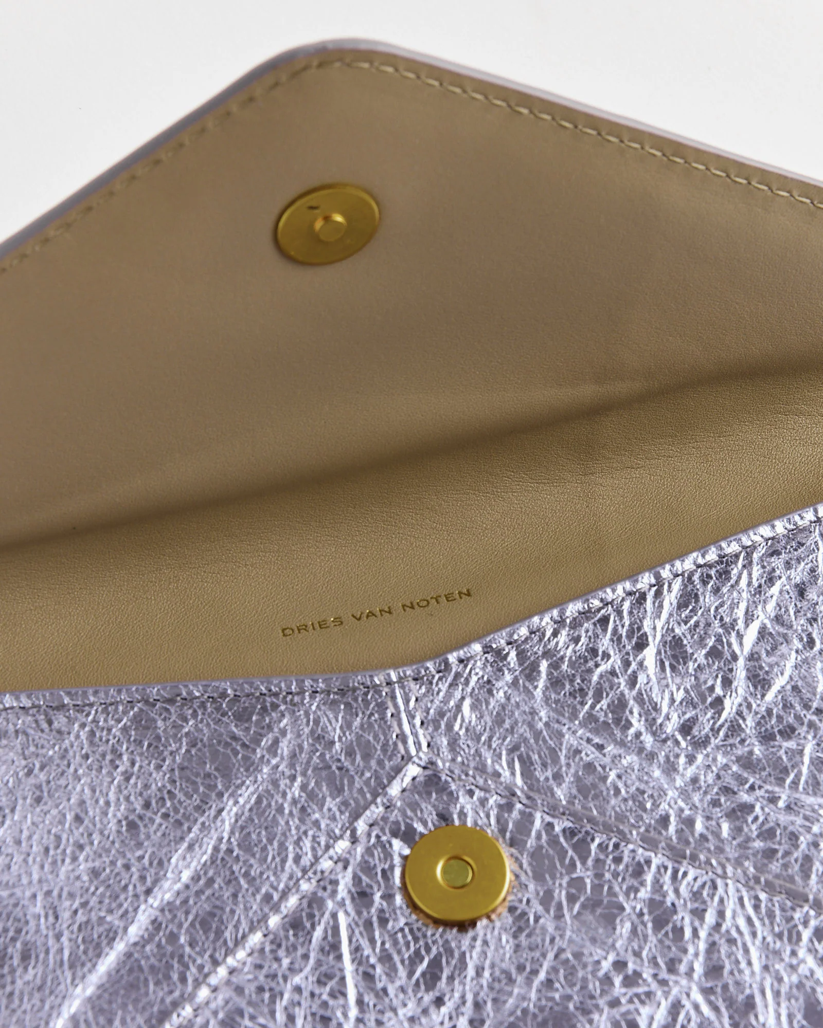 Leather Envelope Clutch in Lilac - Image 4