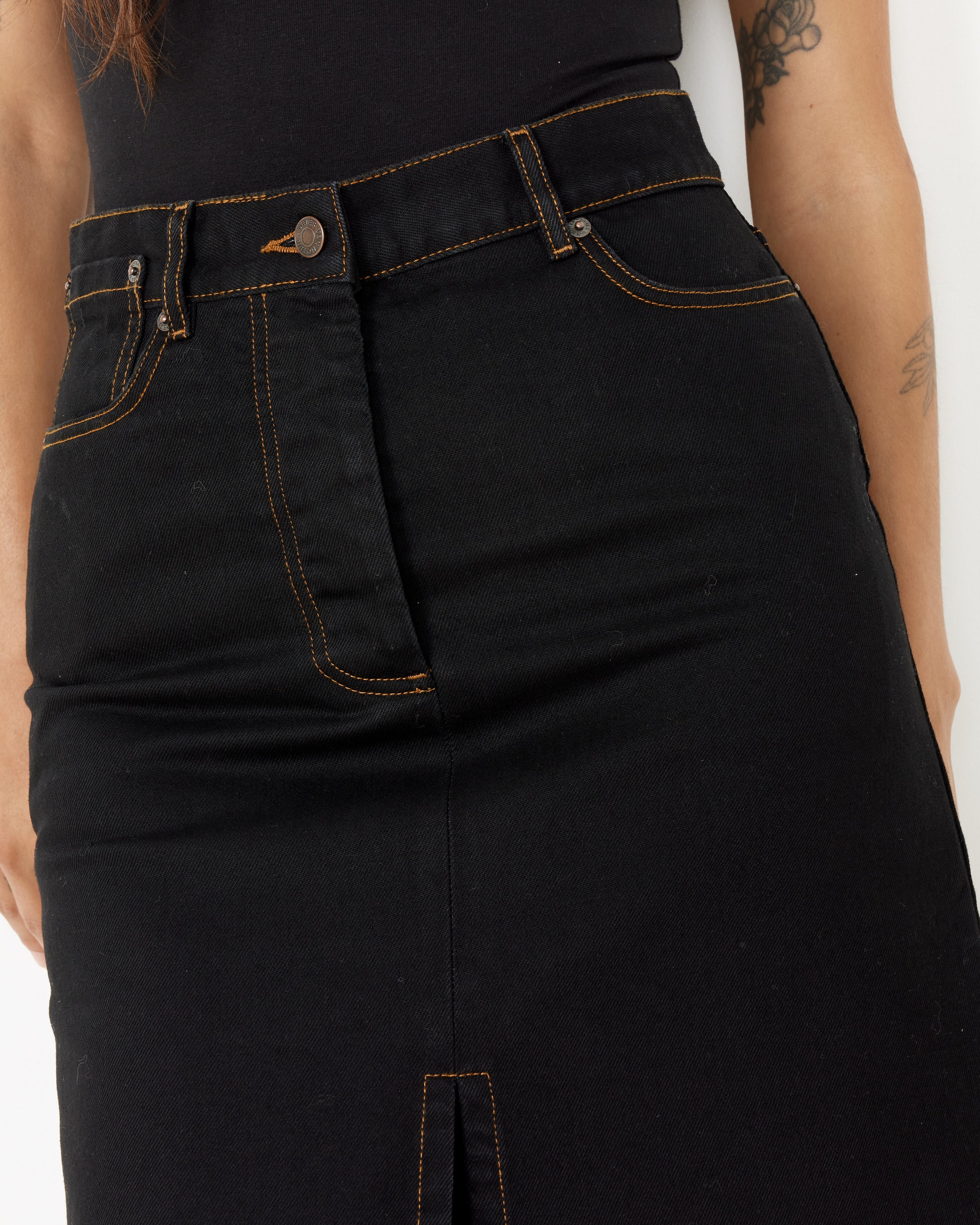 Black Denim Skirt - Image 4