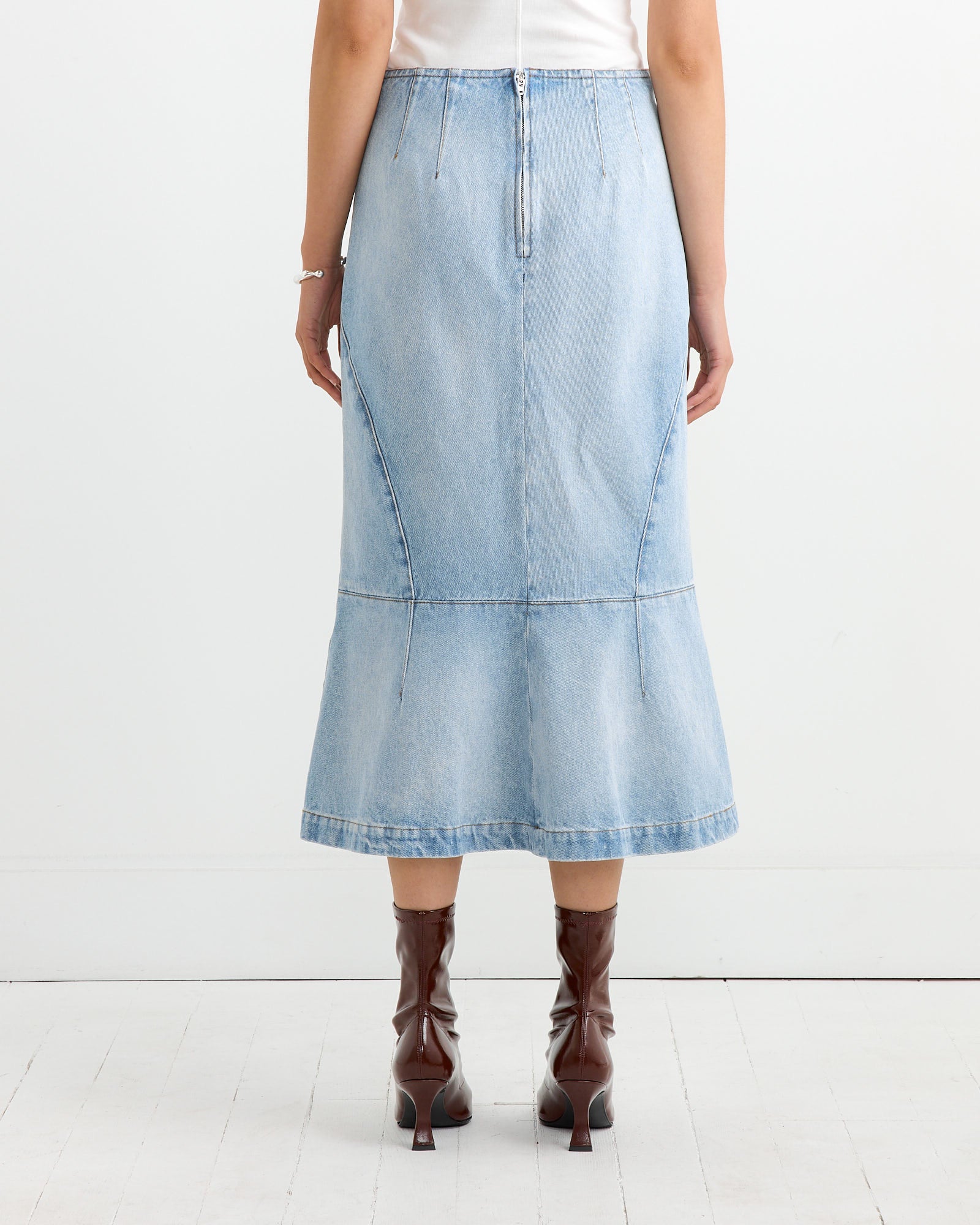 Denim Midi skirt in Light Blue - Image 4