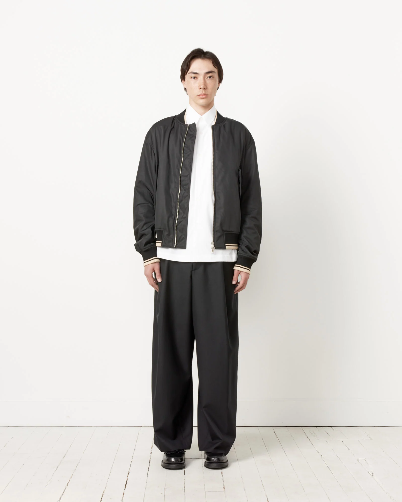 Zip Bomber Jacket in Black - Image 3