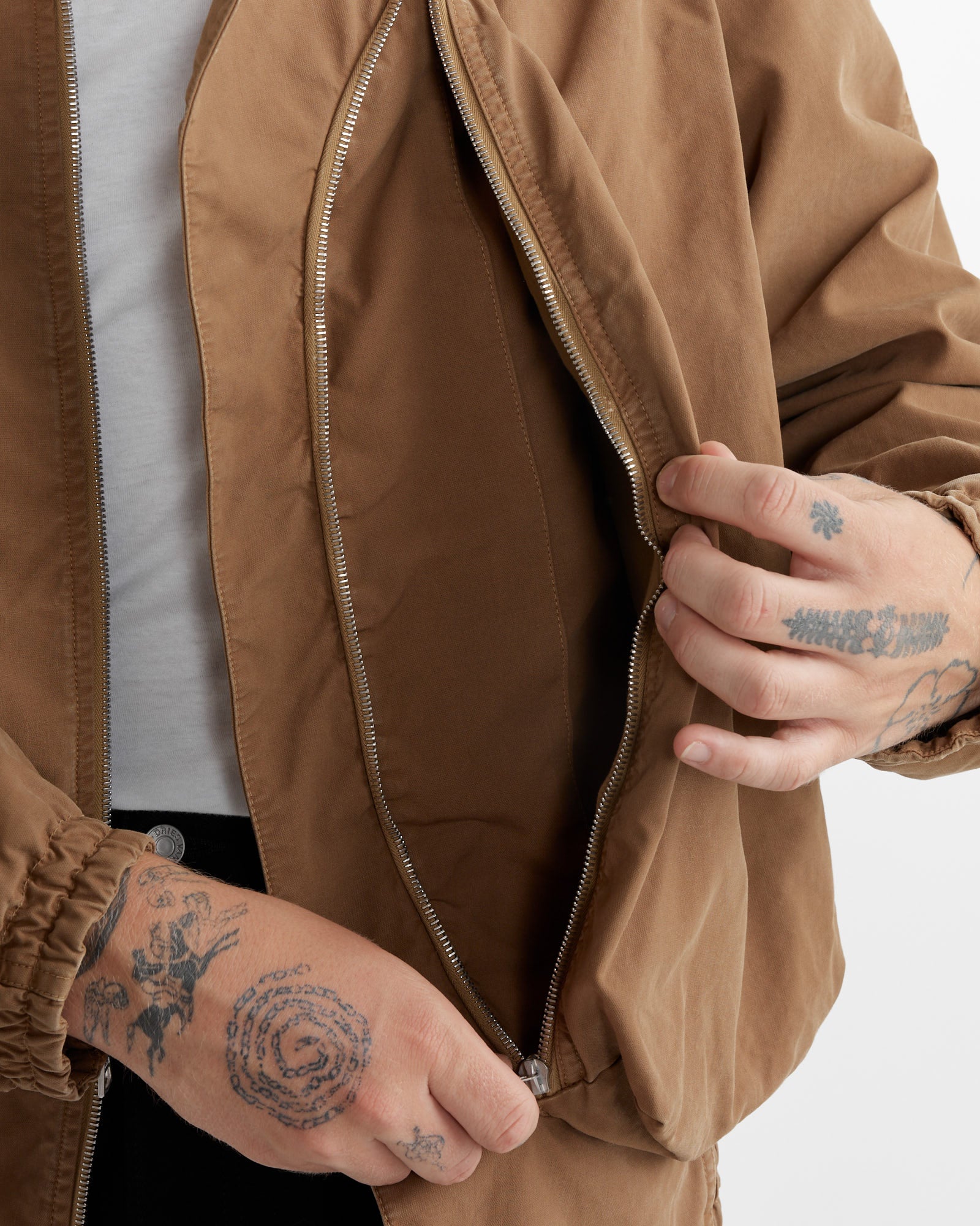 Overdyed Jacket in Camel - Image 7