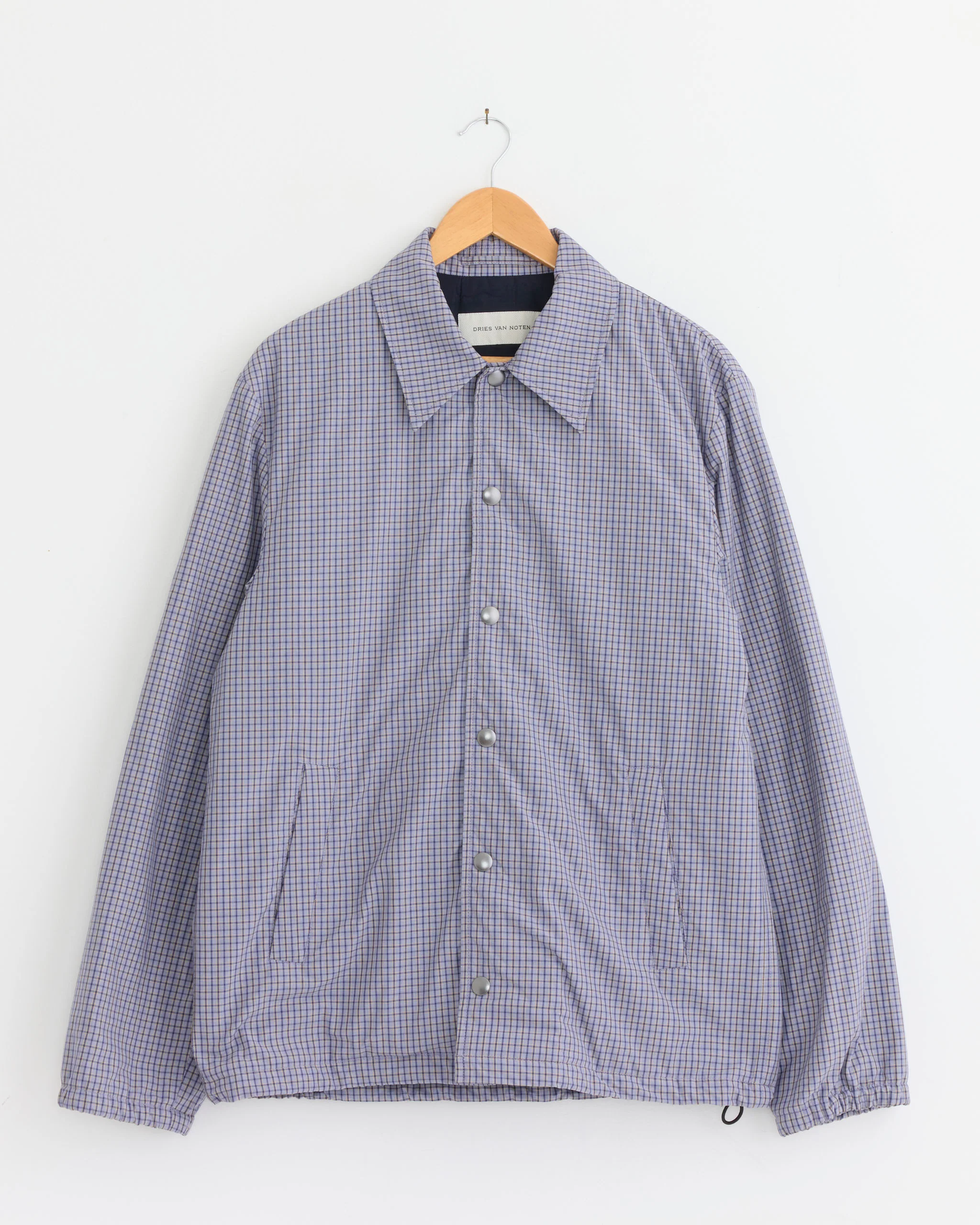 Plaid Button Jacket in Navy