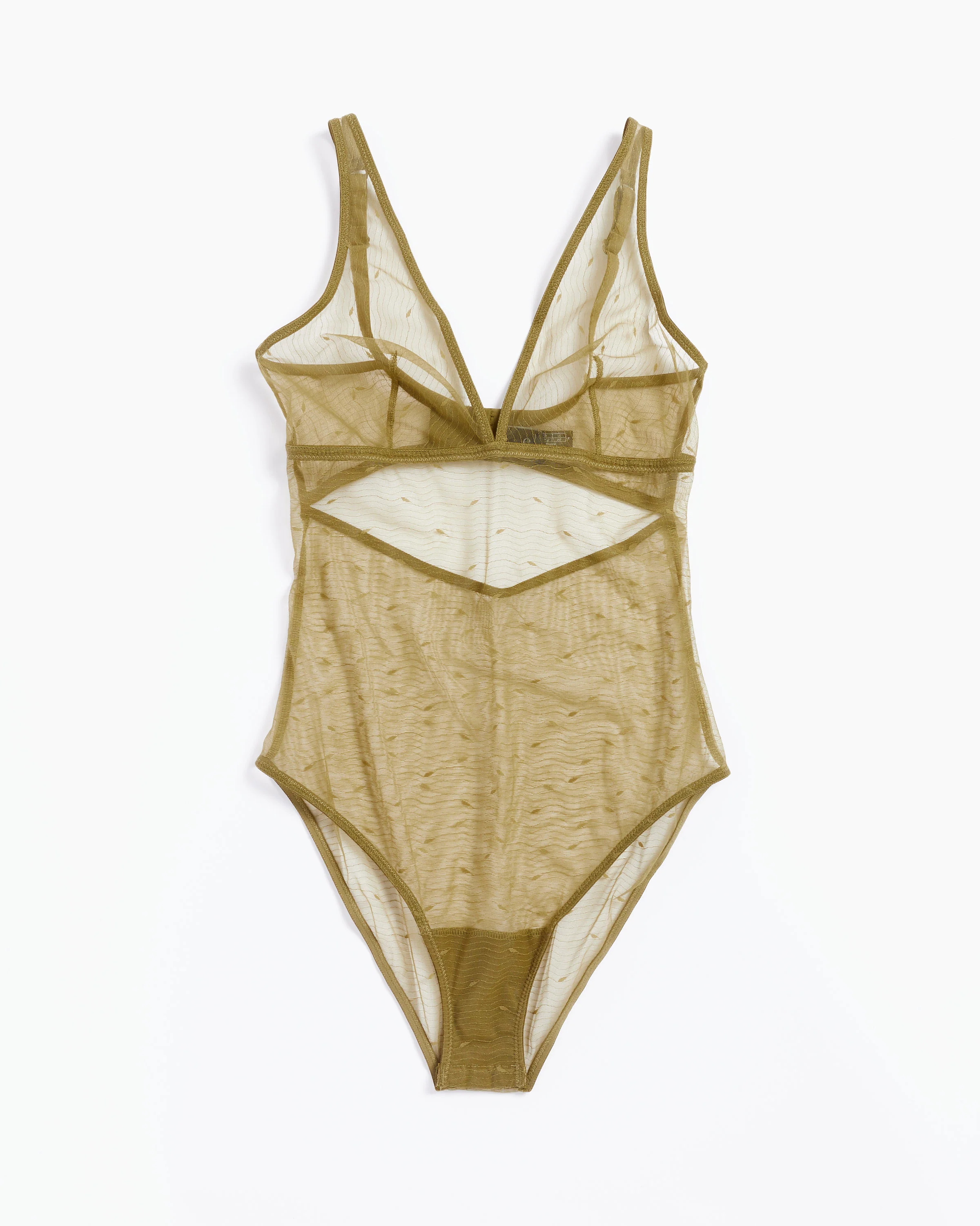 Kate Soft Plunge Bodysuit in Leaf