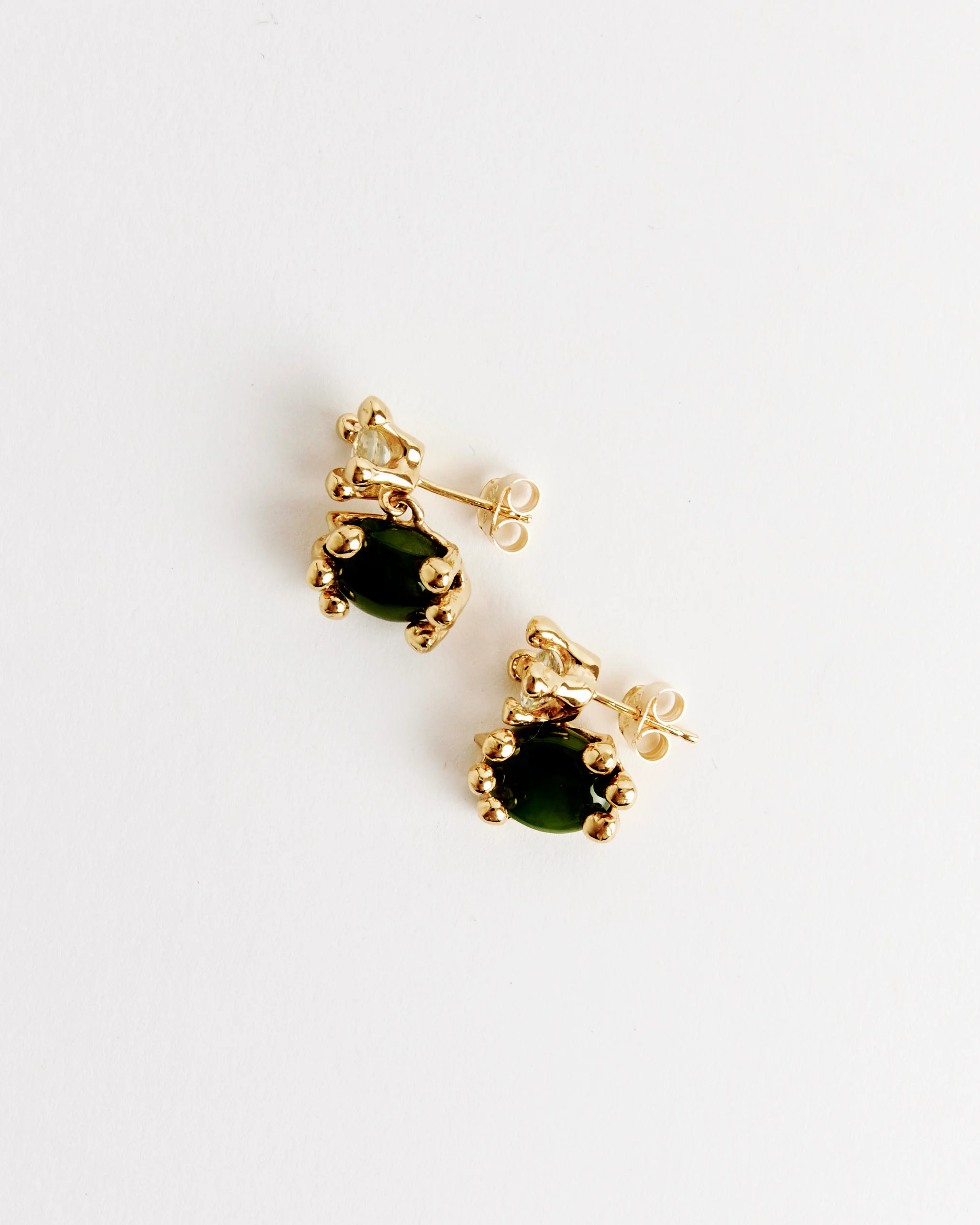 Dotto Bug Drops in 14K Gold Plated Bronze/Jade/Green Amethyst