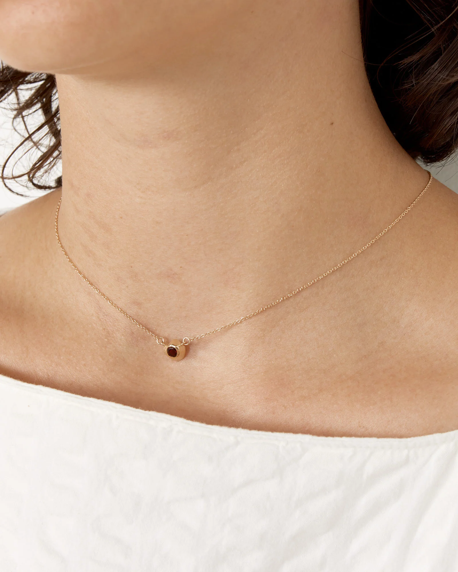 Kira Necklace in 14K Gold/Garnet - Image 2