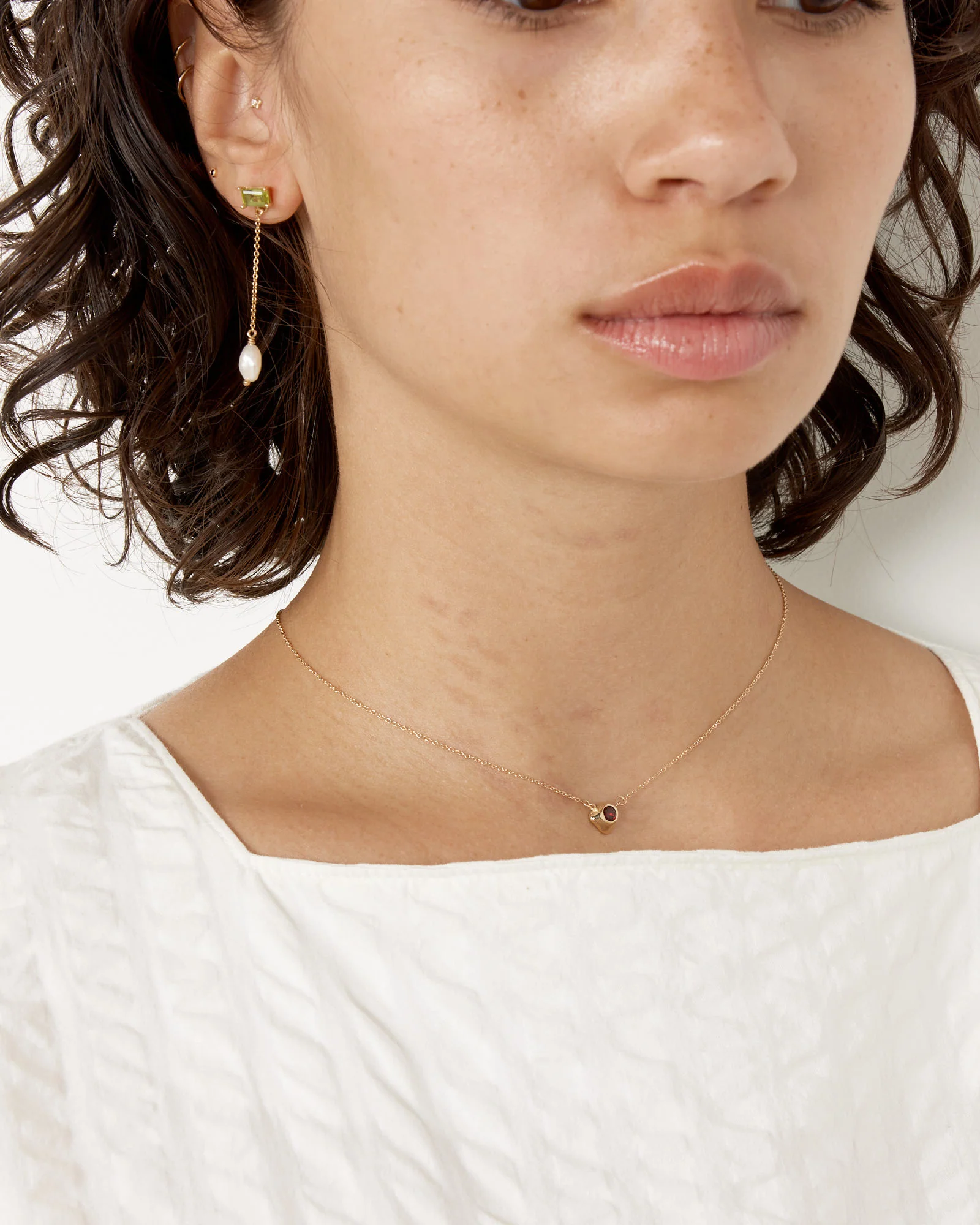 Kira Necklace in 14K Gold/Garnet - Image 4
