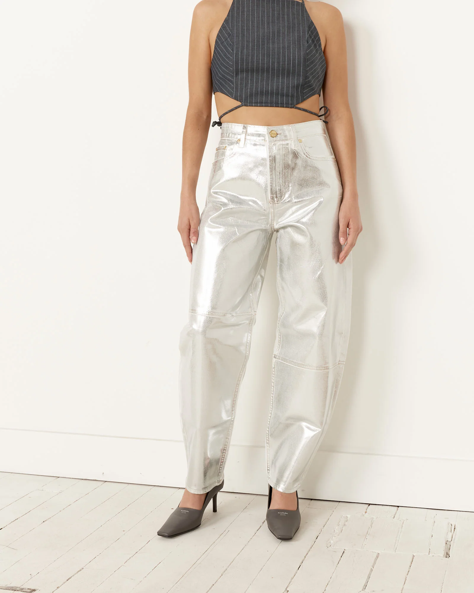 Foil Denim Stary Pant in Bright White - Image 2