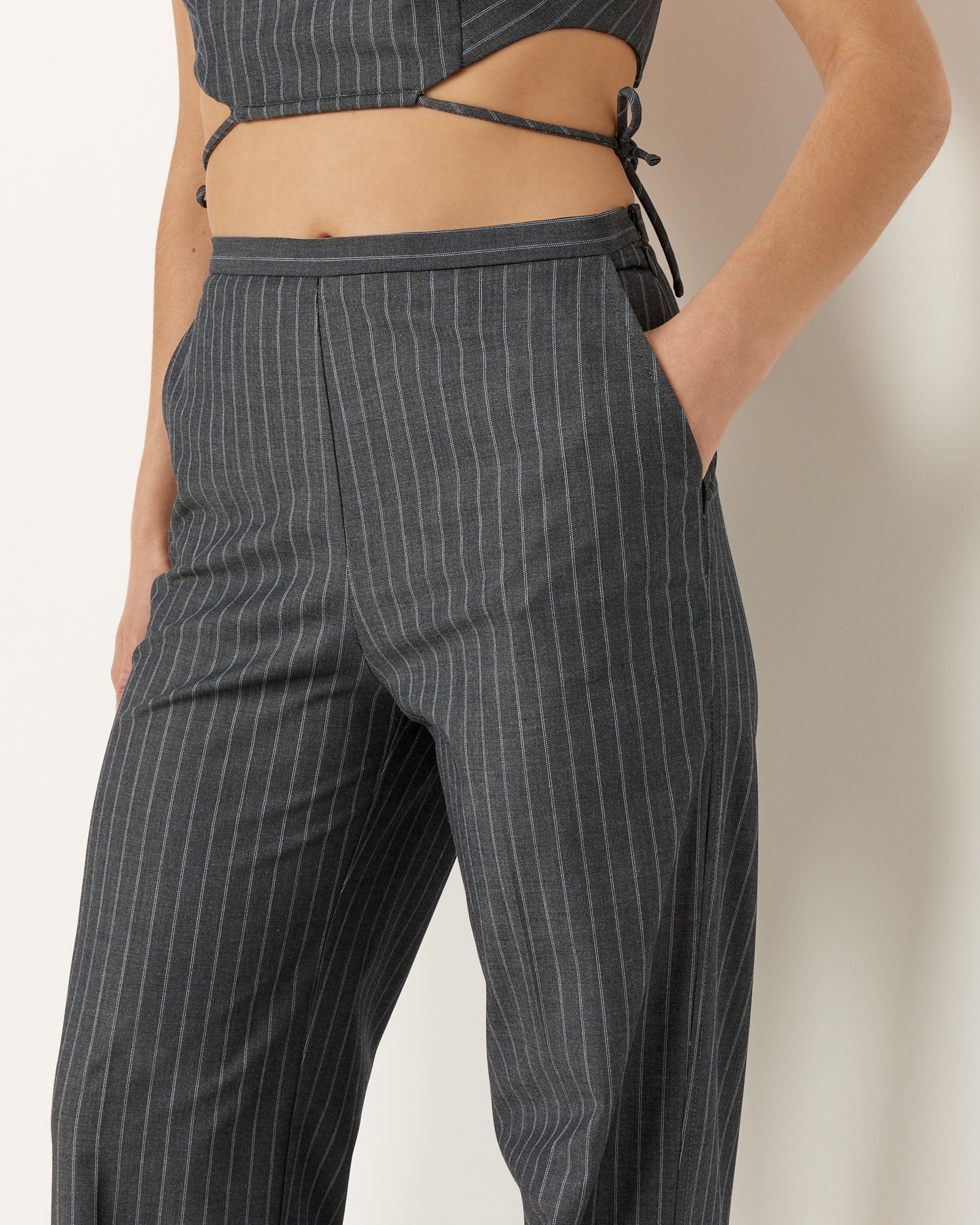Stretch Stripe Mid Waist Pant - Image 4