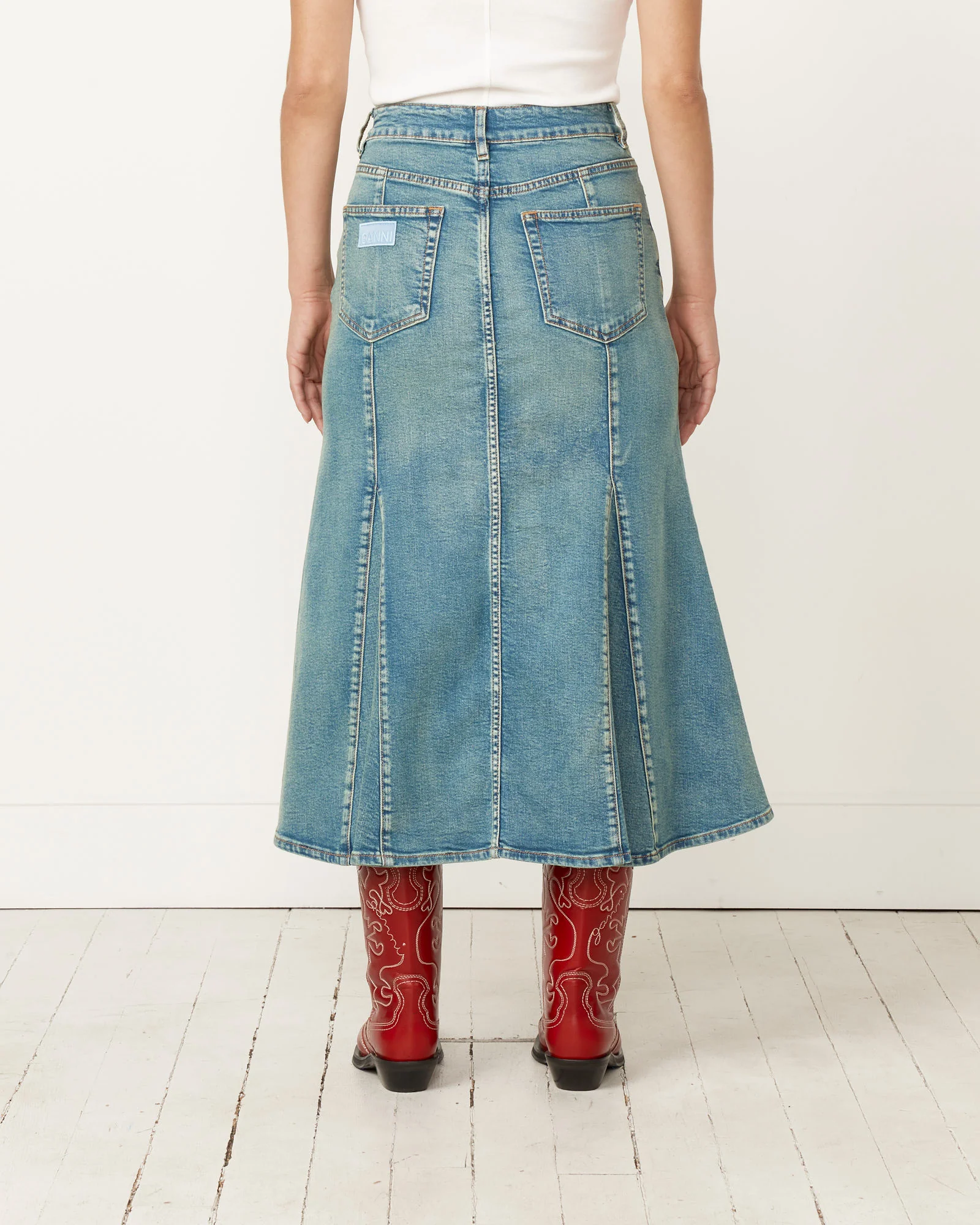 Tint Denim Peplum Skirt - Image 5