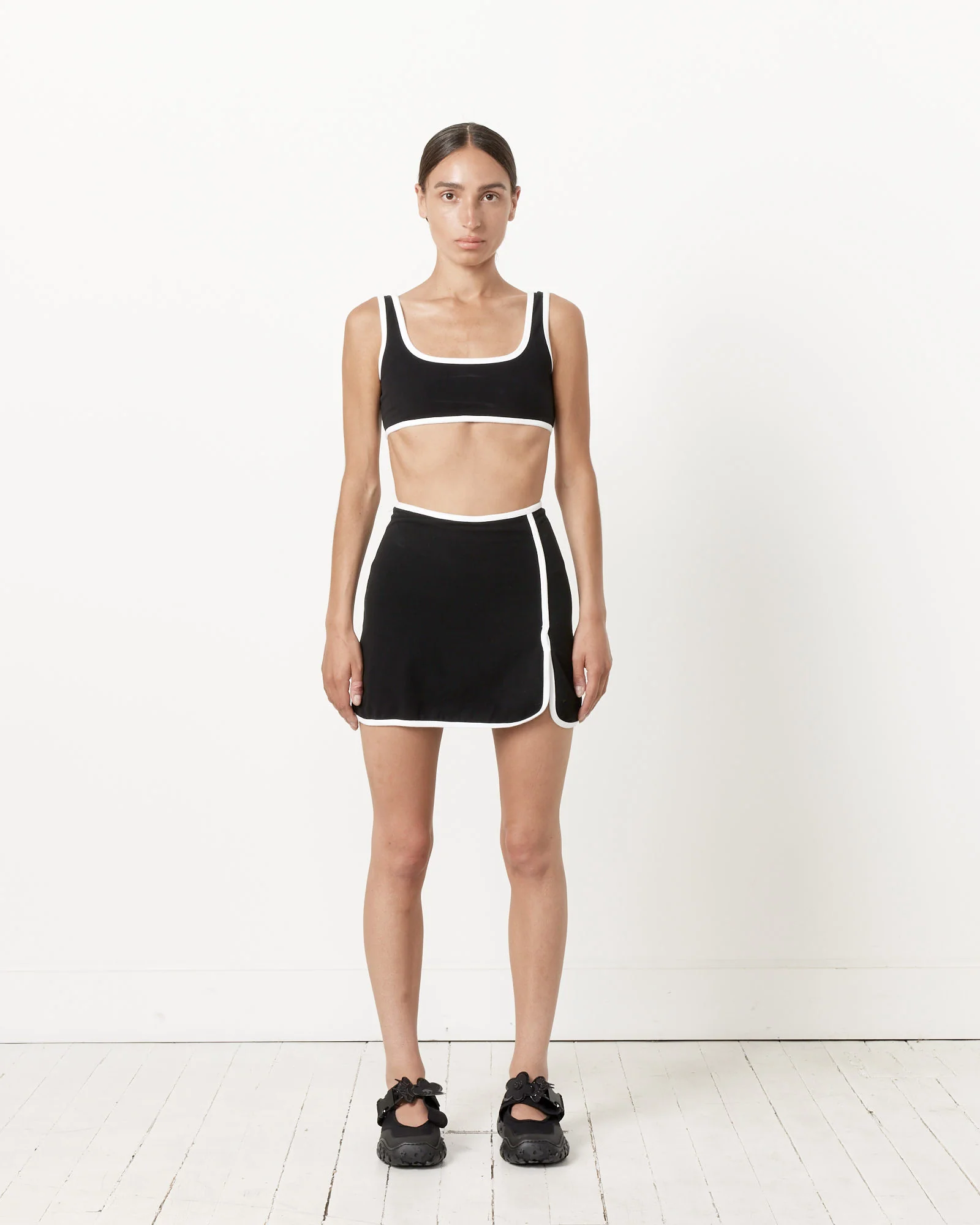 Minnie Contrast Skort in Black/White - Image 3