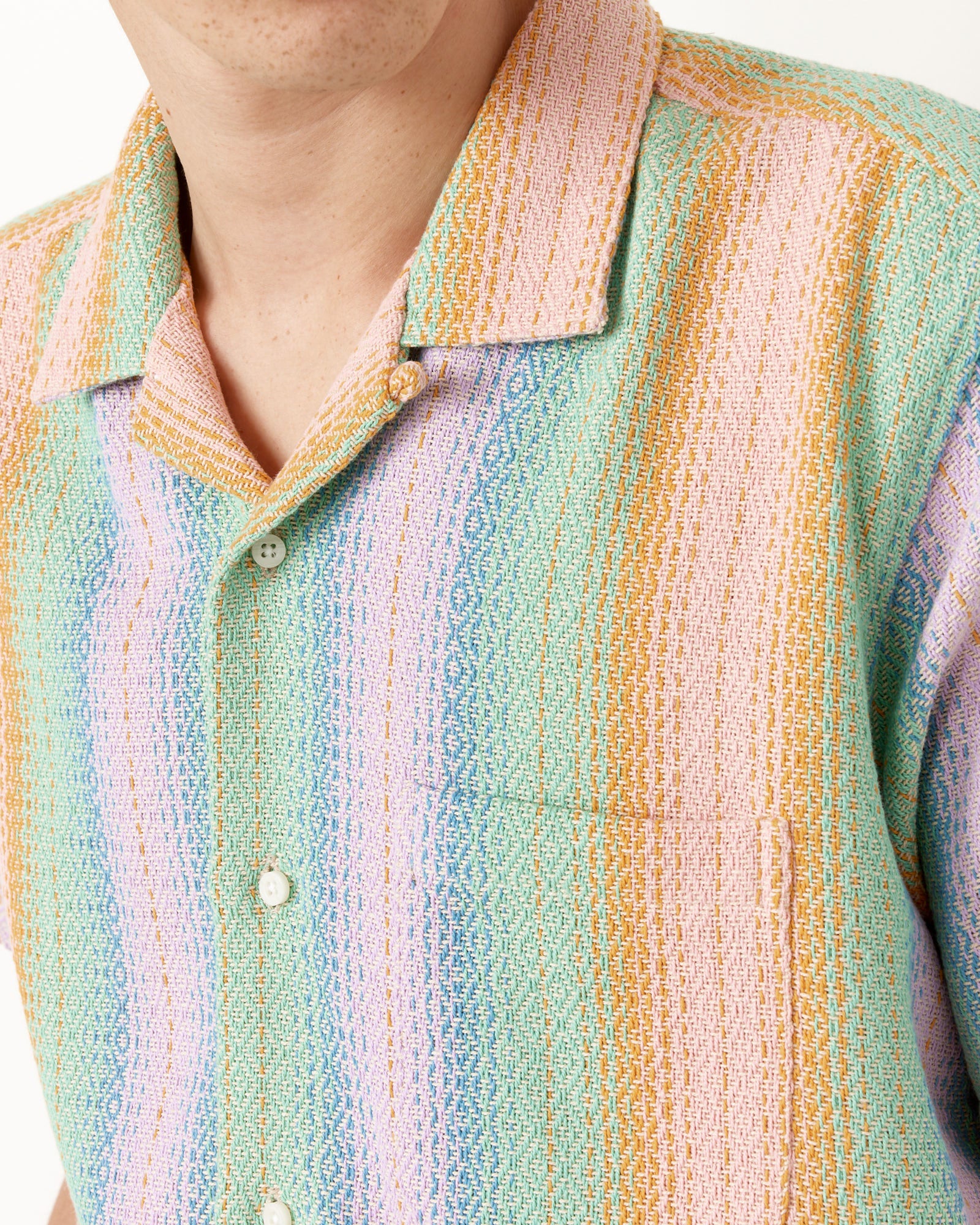 Short Sleeve Camp Shirt in Pastel Baja Blanket - Image 4