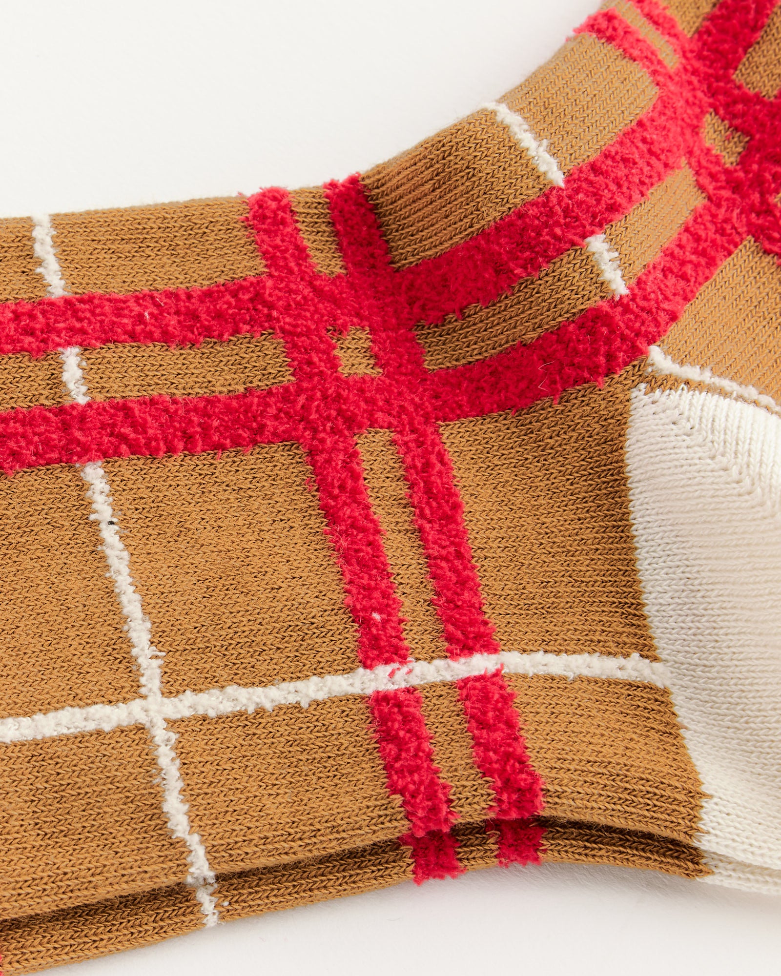 Boucle Plaid Crew in Camel - Image 2