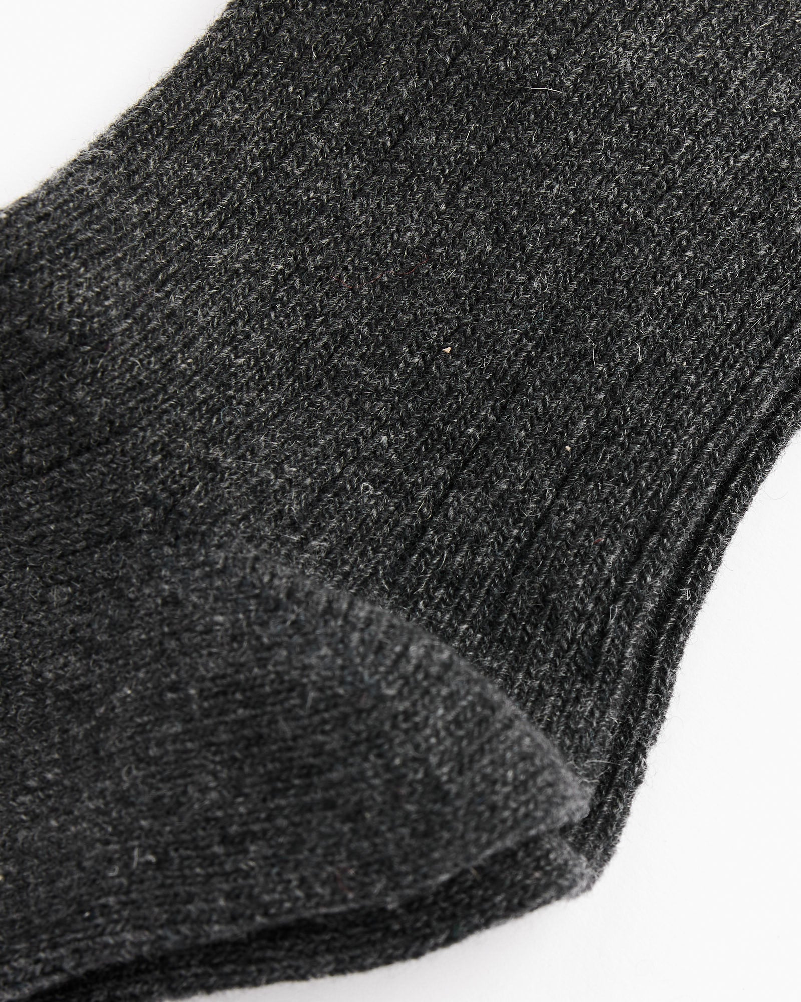 Italian Cashmere Cozy Rib Crew in Charcoal - Image 2
