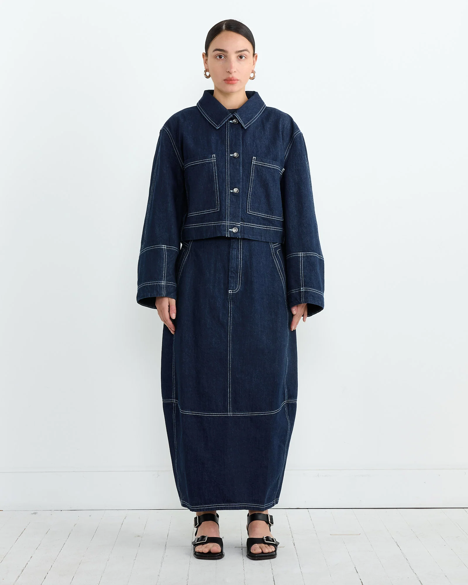 Dusk Denim Skirt in Navy - Image 2